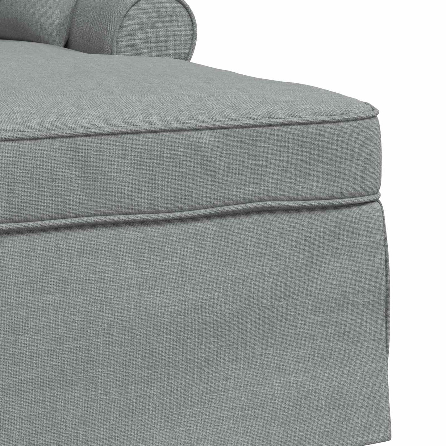 Chaise Lounge mit Rock 3 Stk. Hellgrau Stoff 91 x 157 x 91 cm