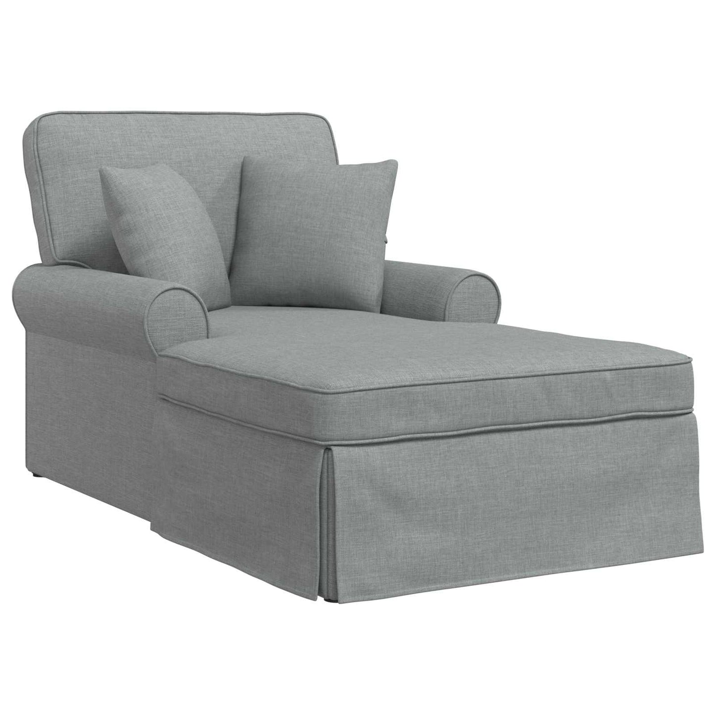 Chaise Lounge mit Rock 3 Stk. Hellgrau Stoff 91 x 157 x 91 cm