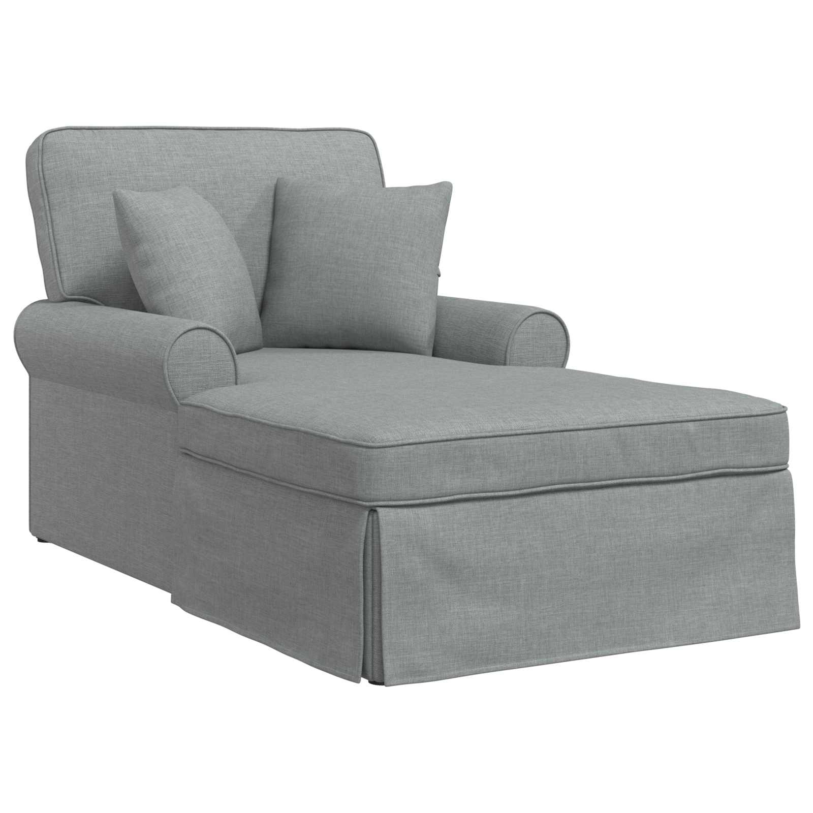 Chaise Lounge mit Rock 3 Stk. Hellgrau Stoff 91 x 157 x 91 cm