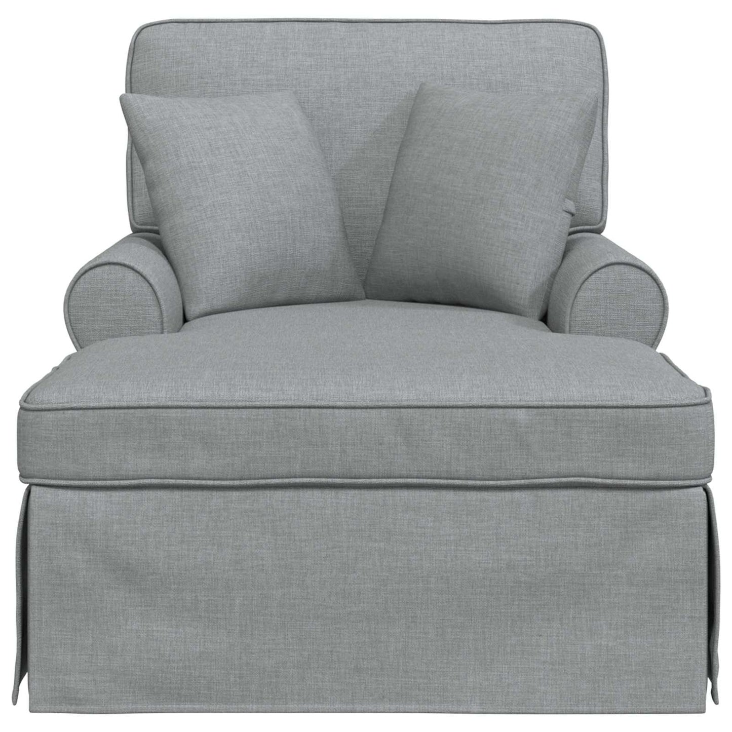 Chaise Lounge mit Rock 3 Stk. Hellgrau Stoff 91 x 157 x 91 cm