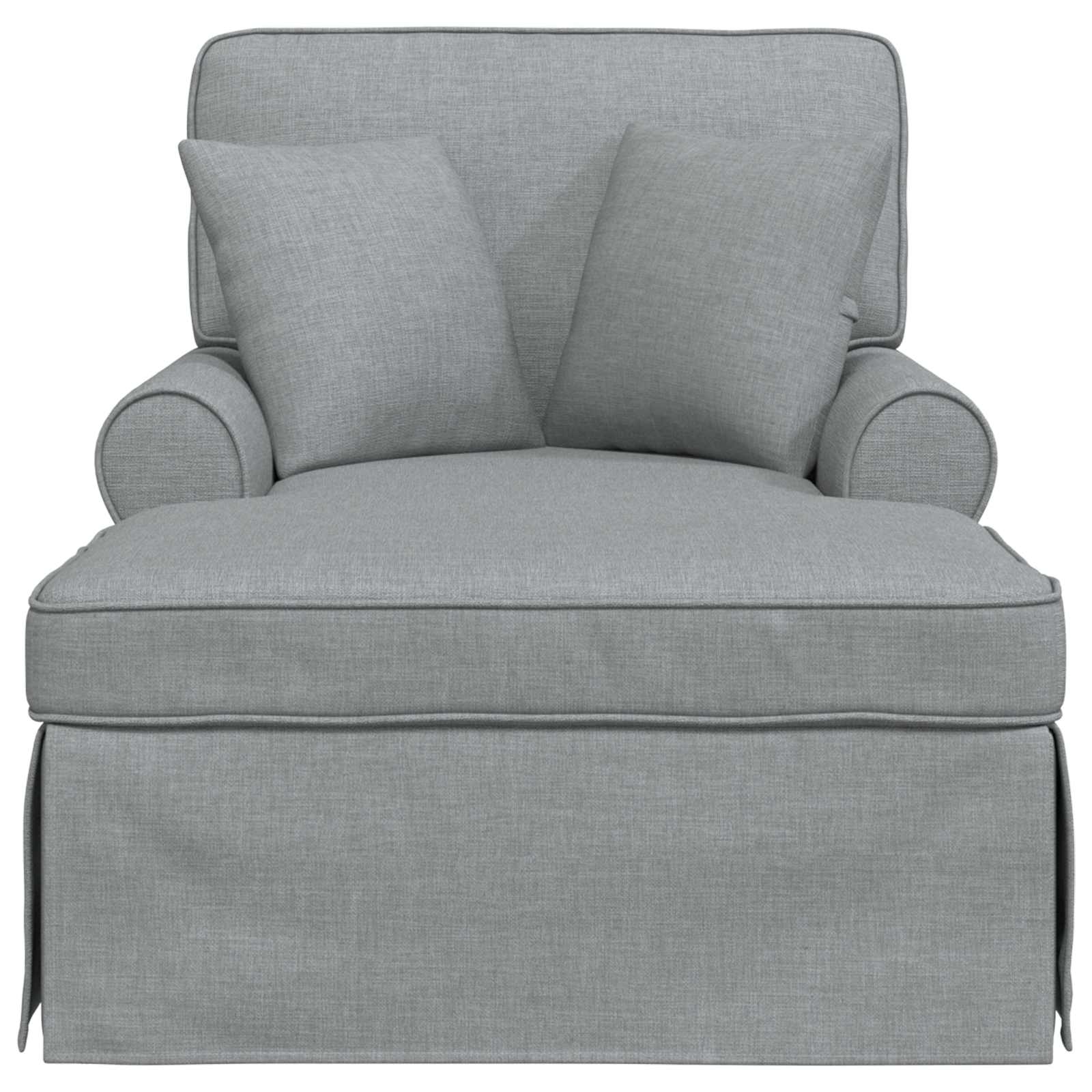 Chaise Lounge mit Rock 3 Stk. Hellgrau Stoff 91 x 157 x 91 cm