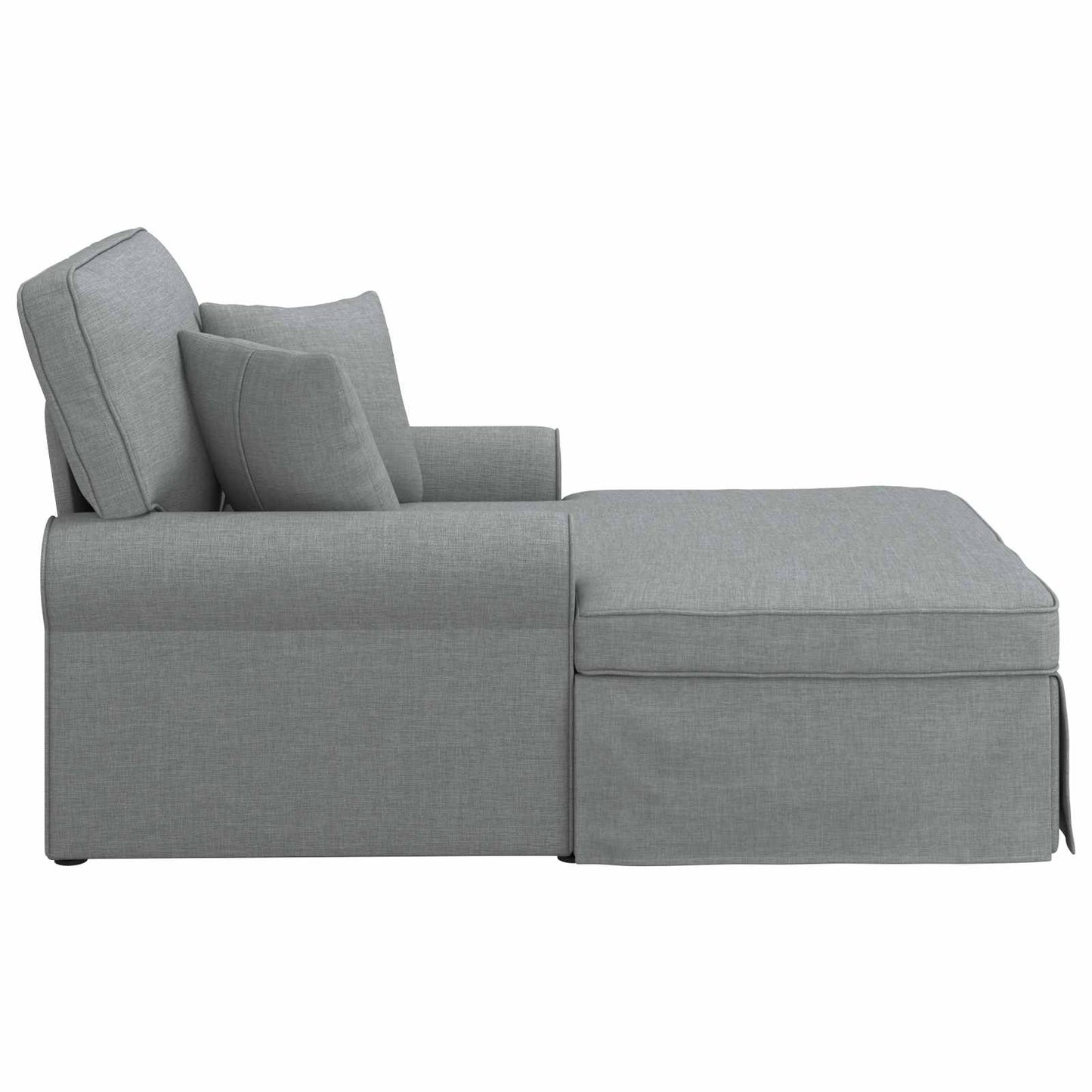 Chaise Lounge mit Rock 3 Stk. Hellgrau Stoff 91 x 157 x 91 cm