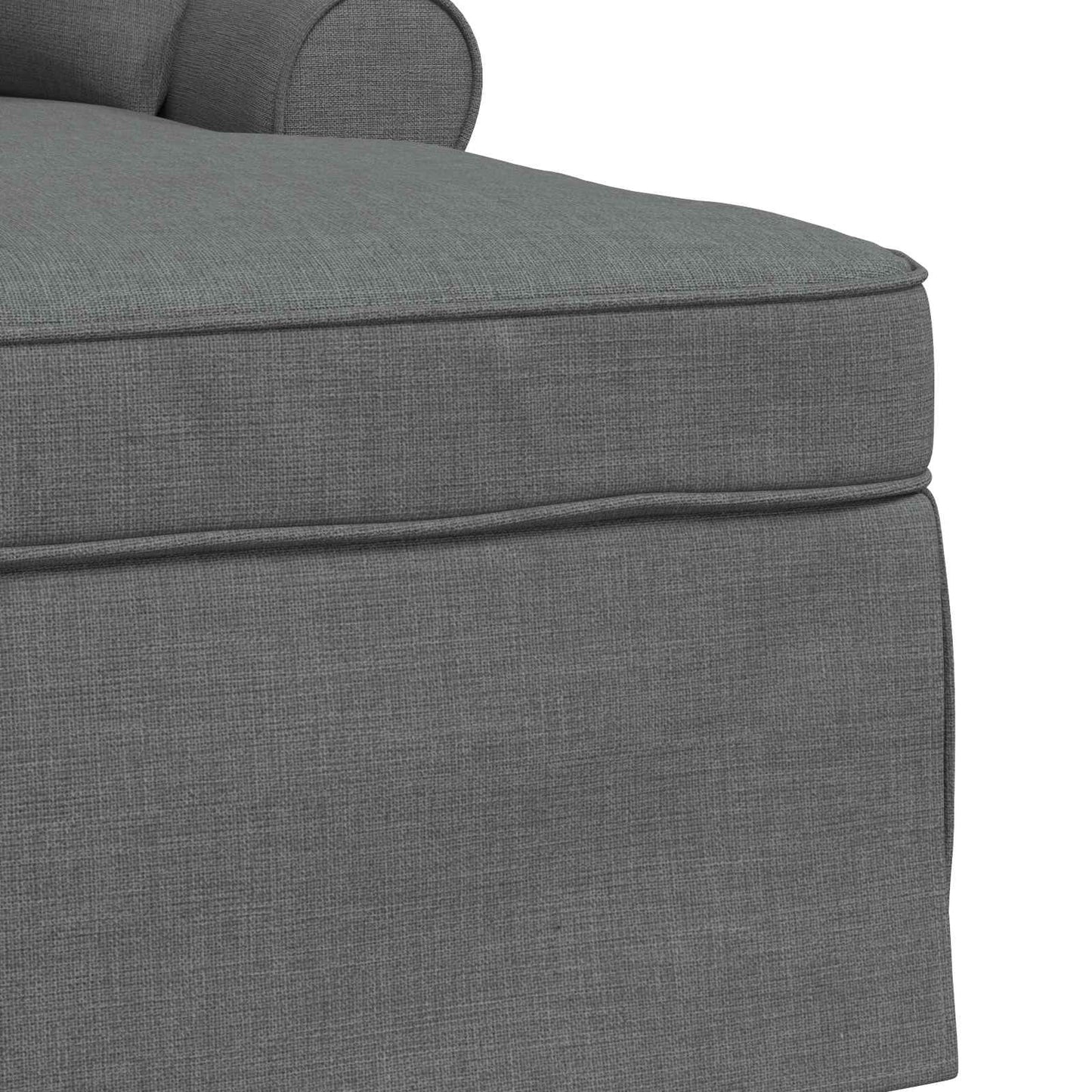 Chaise Lounge mit Rock 3 Stk. Dunkelgrau Stoff 91 x 157 x 91 cm