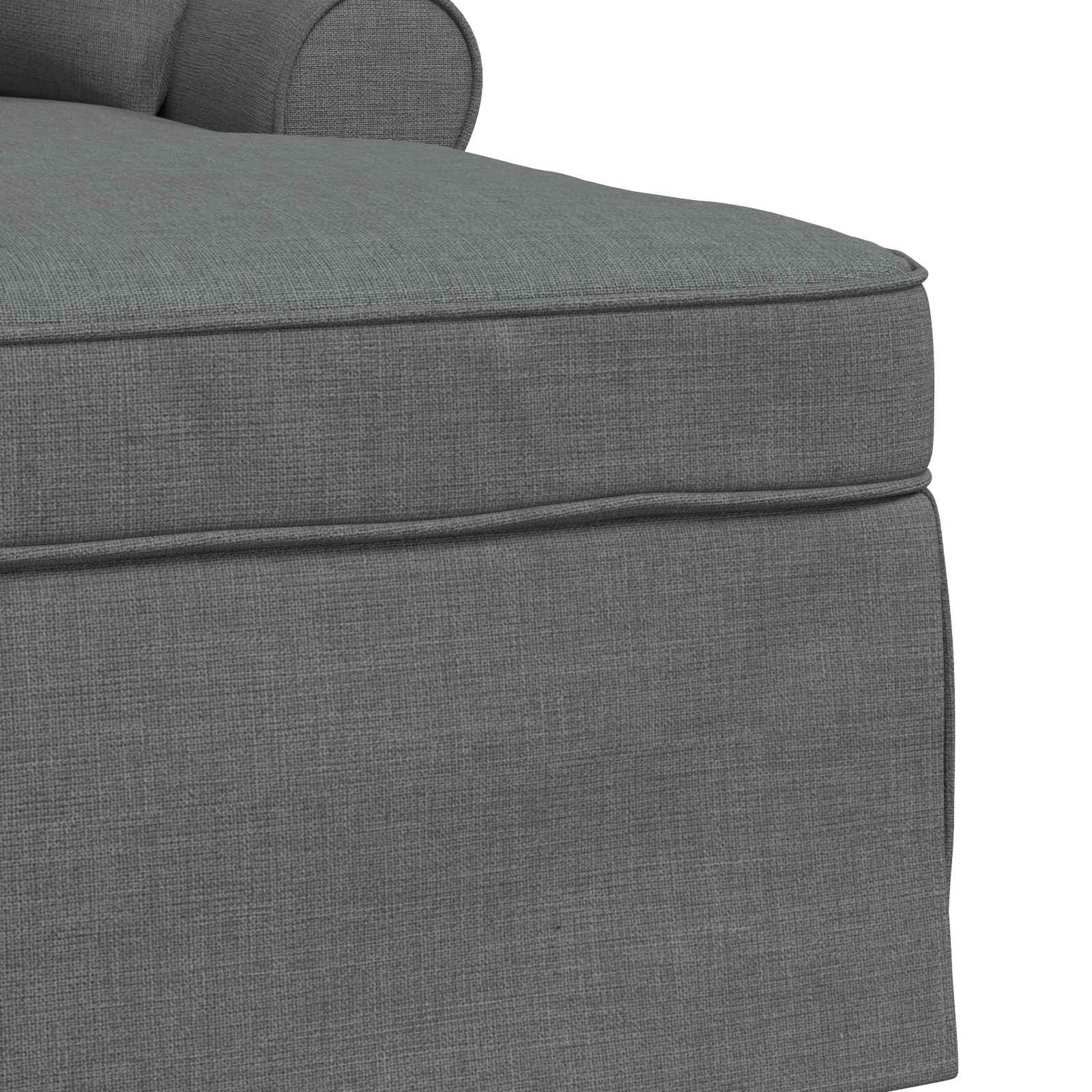 Chaise Lounge mit Rock 3 Stk. Dunkelgrau Stoff 91 x 157 x 91 cm