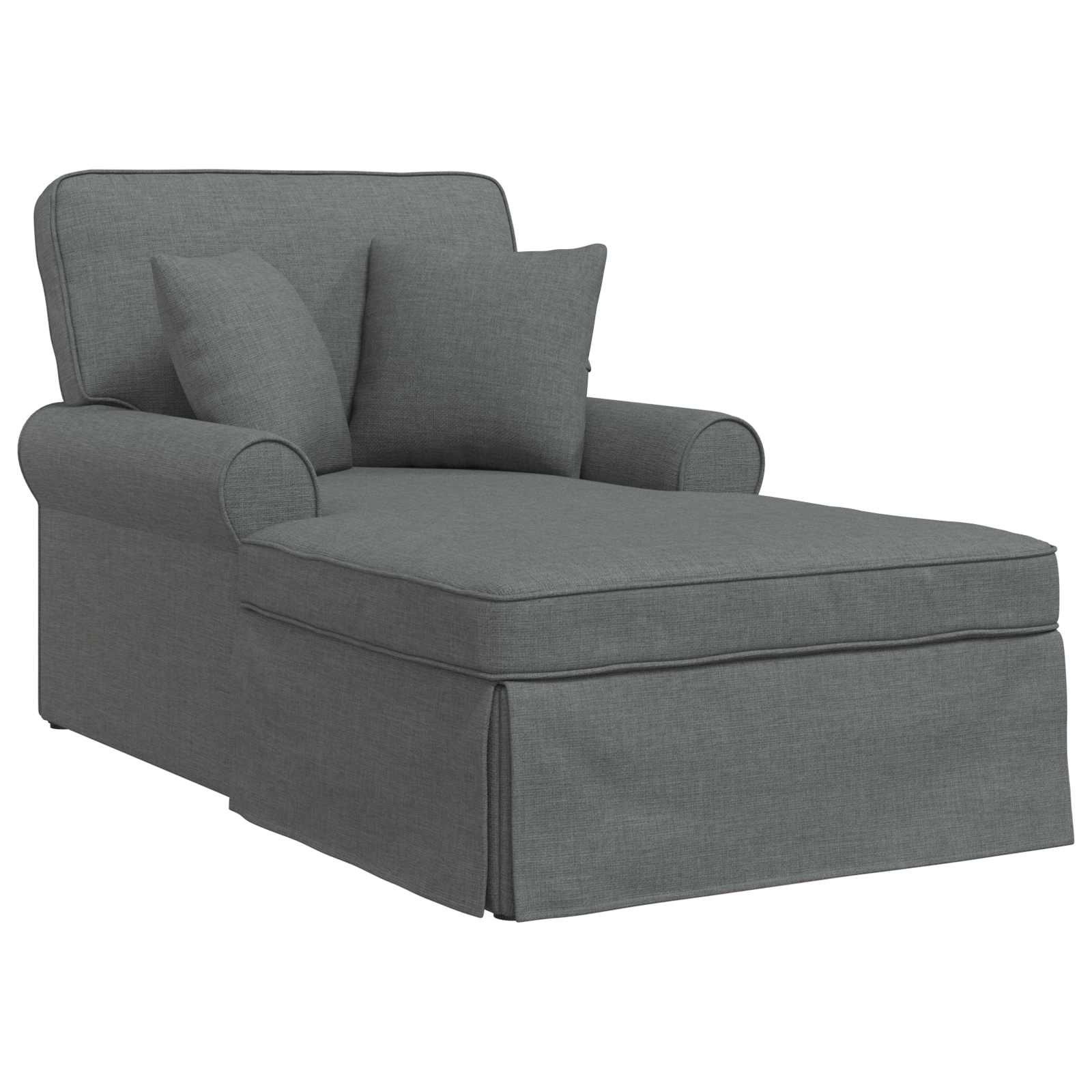 Chaise Lounge mit Rock 3 Stk. Dunkelgrau Stoff 91 x 157 x 91 cm