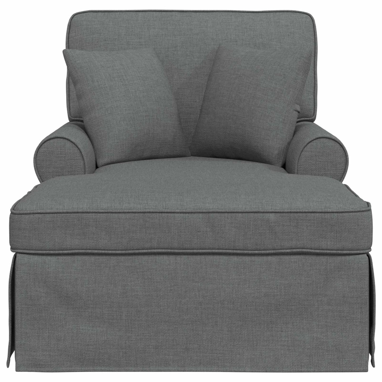 Chaise Lounge mit Rock 3 stk. Dunkelgrau Stoff 91 x 157 x 91 cm
