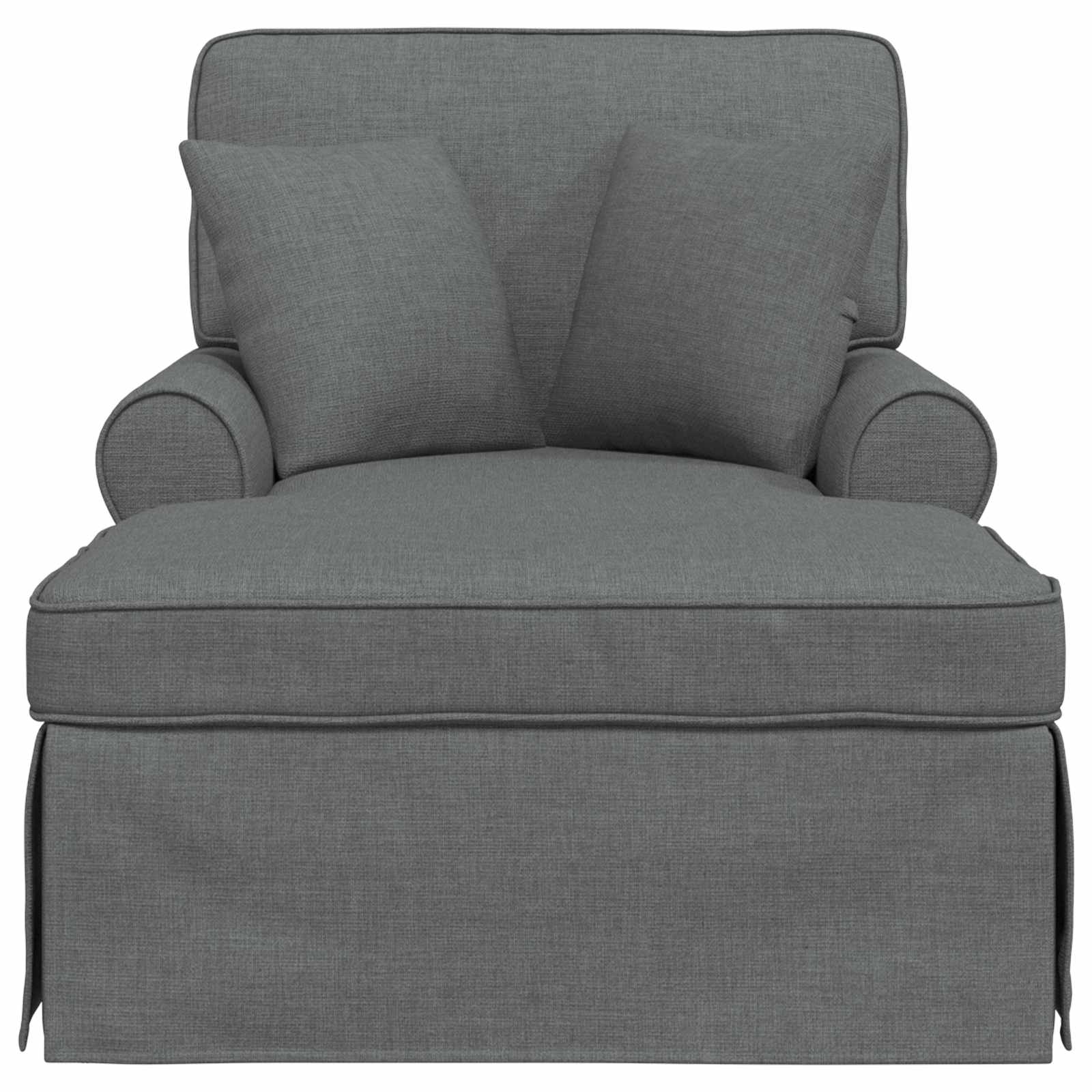 Chaise Lounge mit Rock 3 stk. Dunkelgrau Stoff 91 x 157 x 91 cm