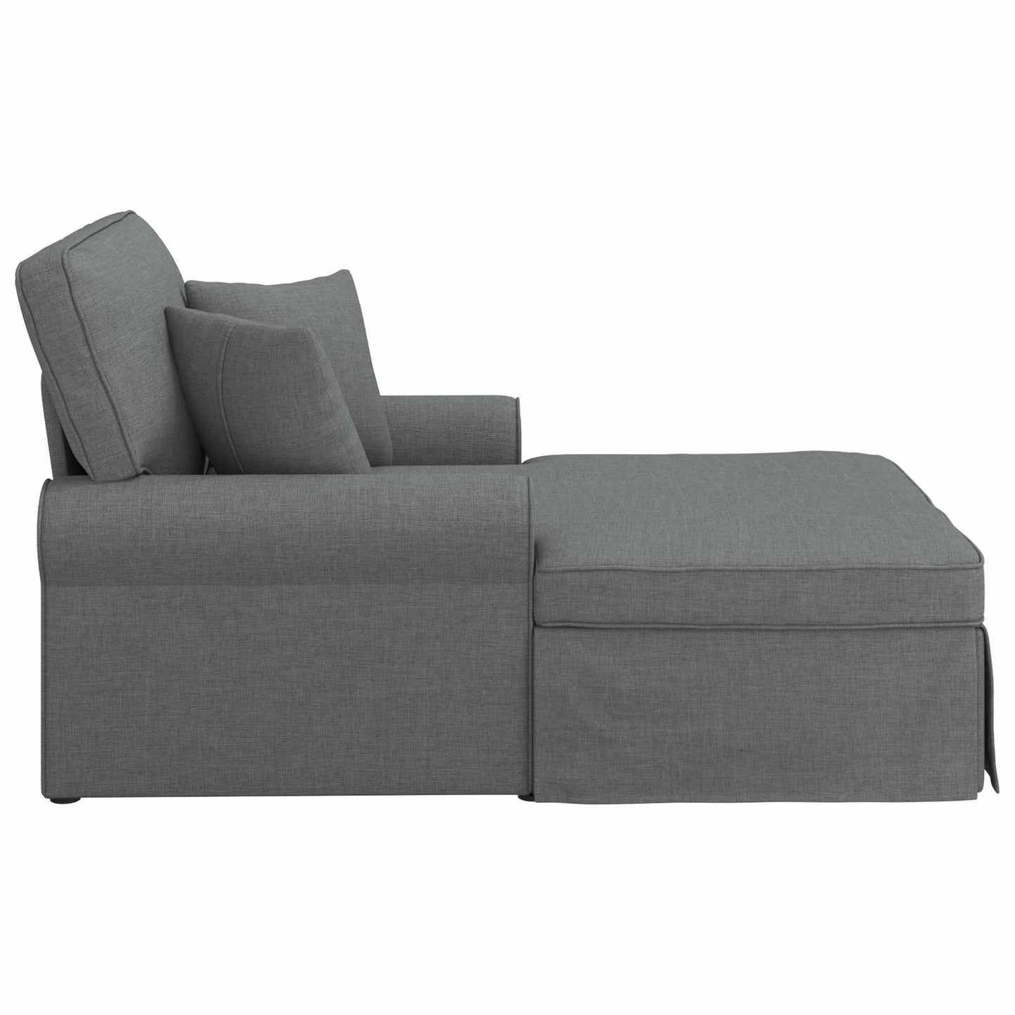 Chaise Lounge mit Rock 3 Stk. Dunkelgrau Stoff 91 x 157 x 91 cm