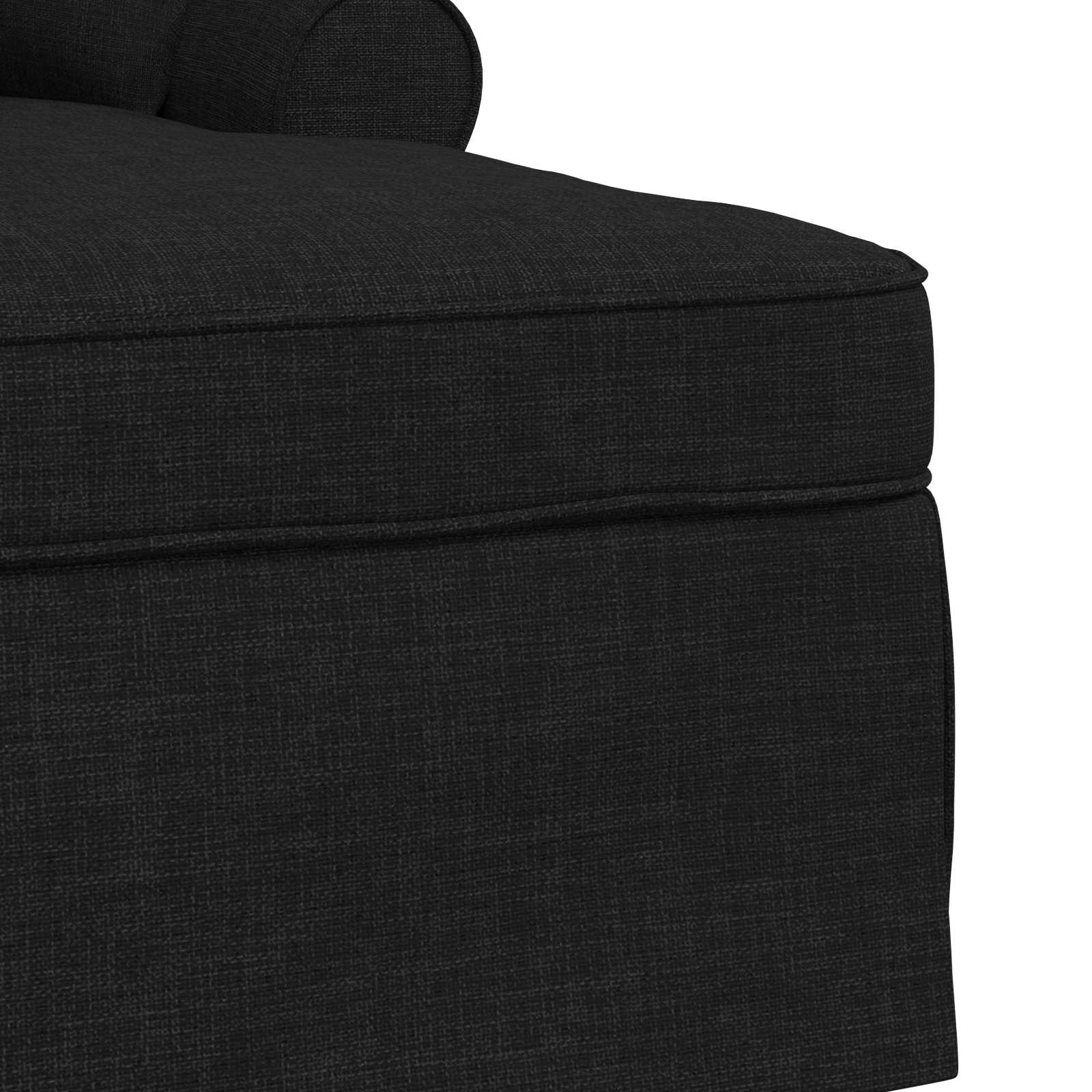 Chaise Lounge mit Rock 3 Stk. Schwarz Stoff 91 x 157 x 91 cm