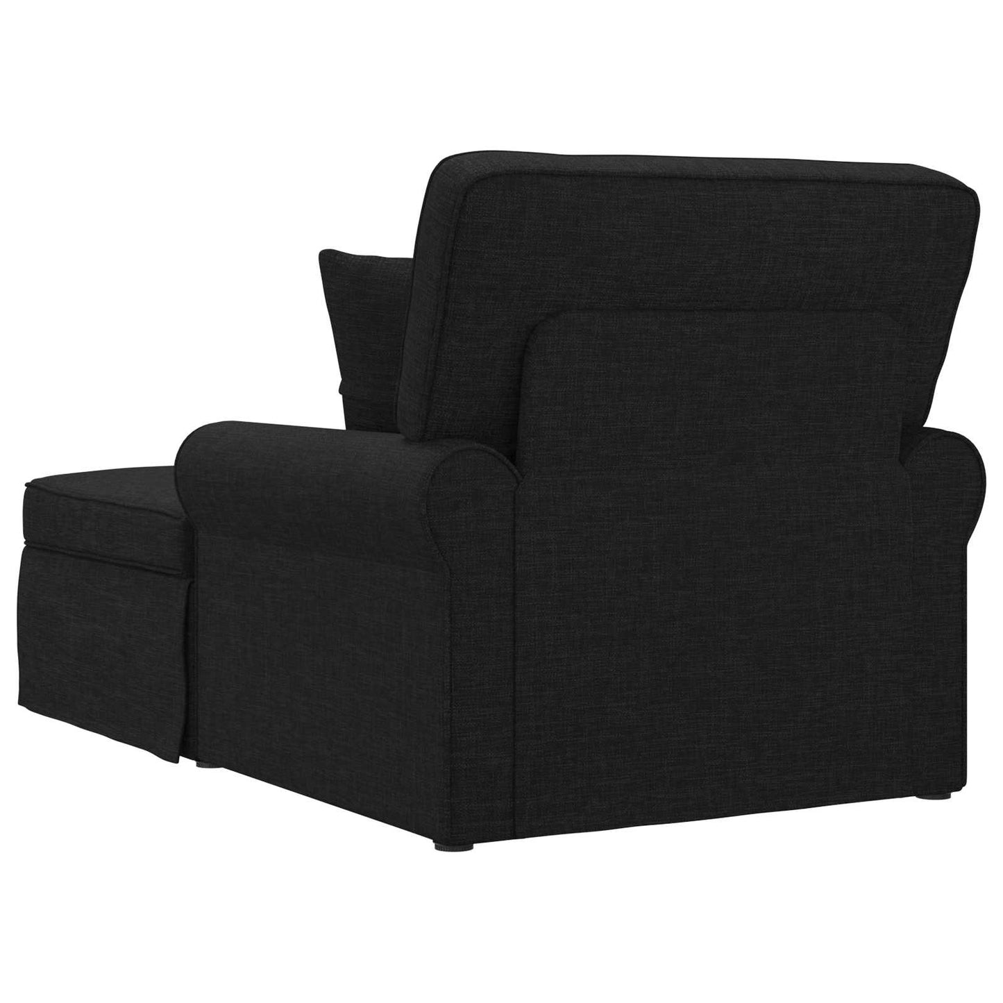 Chaise Lounge mit Rock 3 stk. Schwarz Stoff 91 x 157 x 91 cm