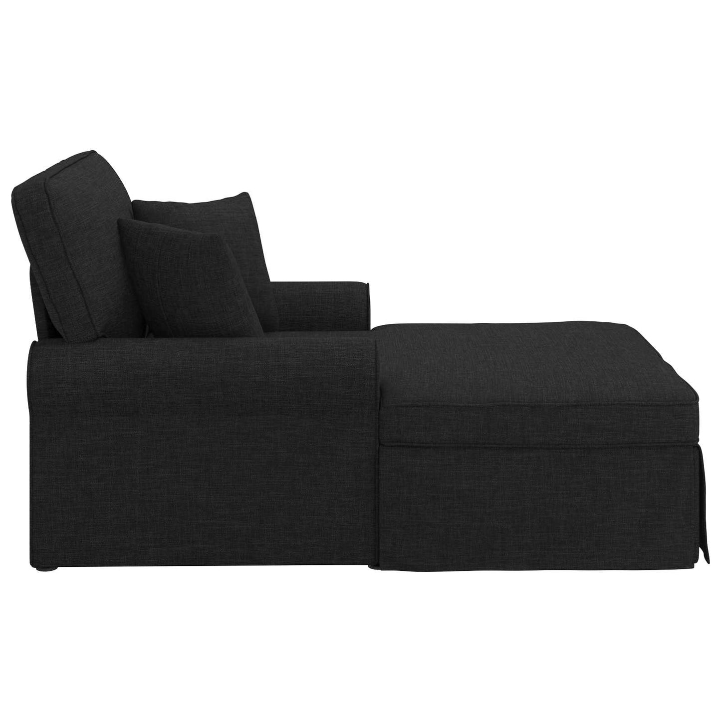 Chaise Lounge mit Rock 3 Stk. Schwarz Stoff 91 x 157 x 91 cm