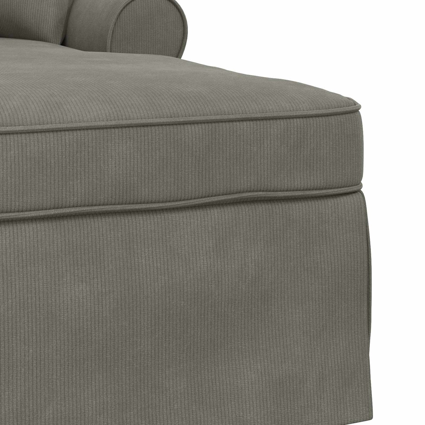 Chaise Lounge mit Rock 3 Stk. Hellgrau Cordstoff