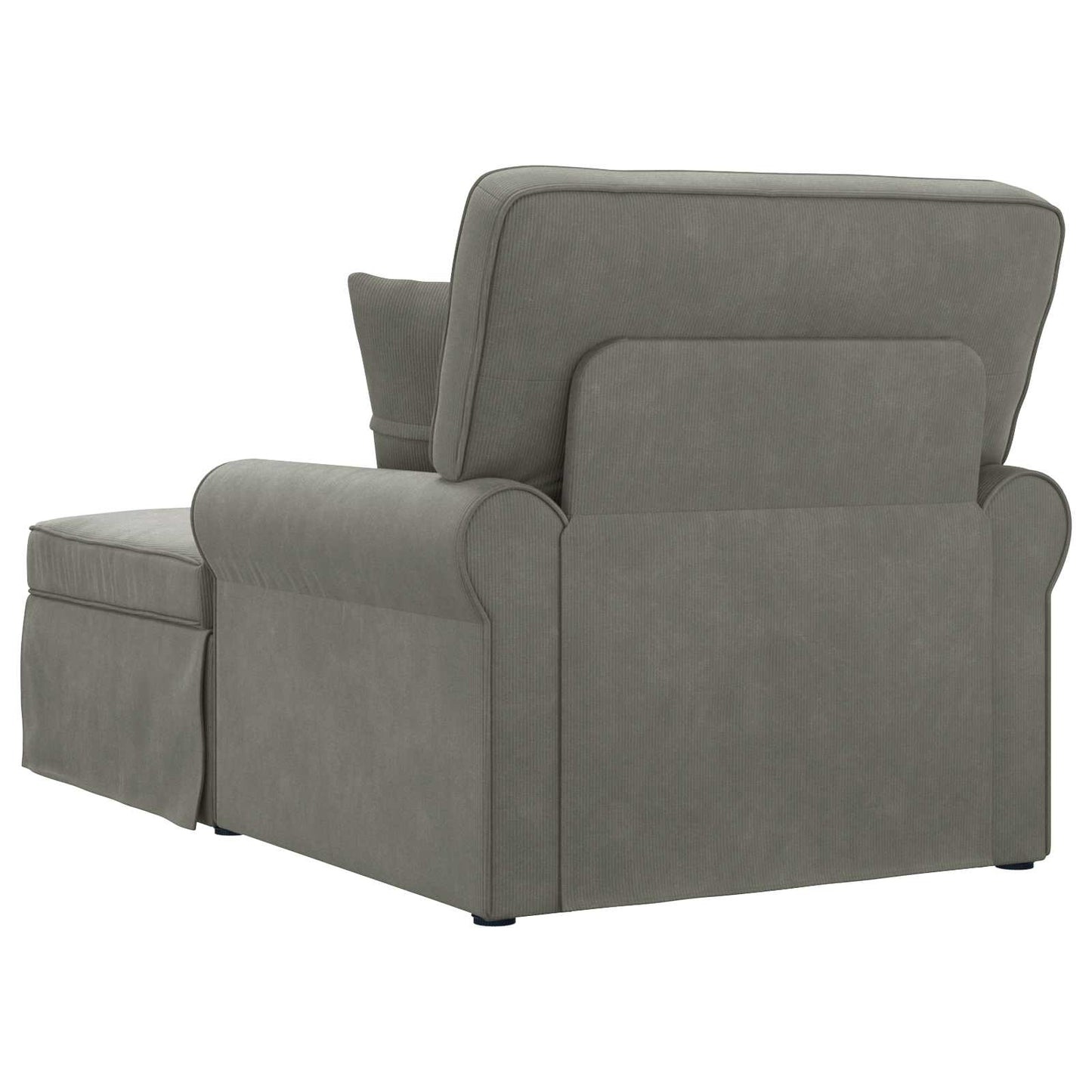 Chaise Lounge mit Rock 3 Stk. Hellgrau Cordstoff