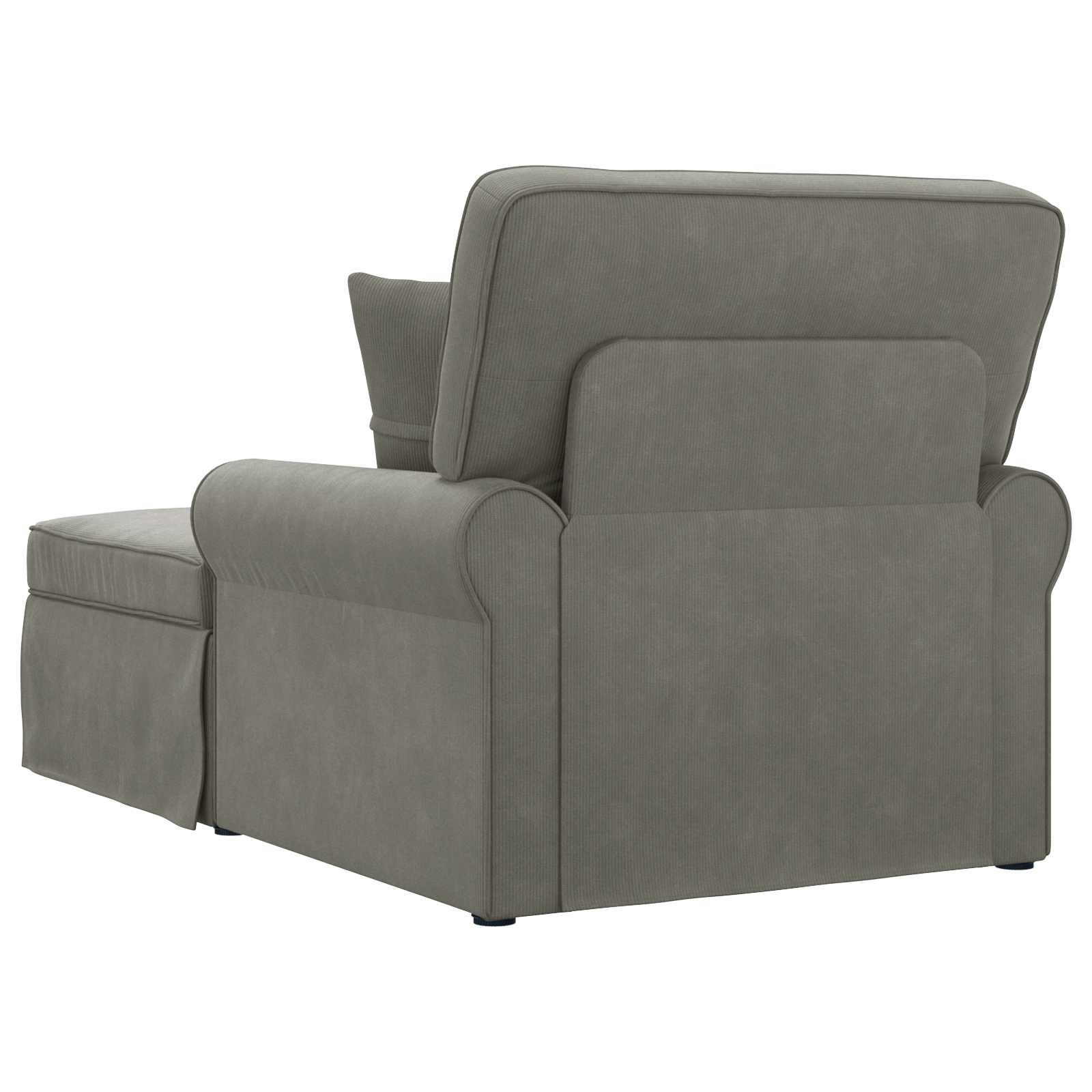 Chaise Lounge mit Rock 3 Stk. Hellgrau Cordstoff