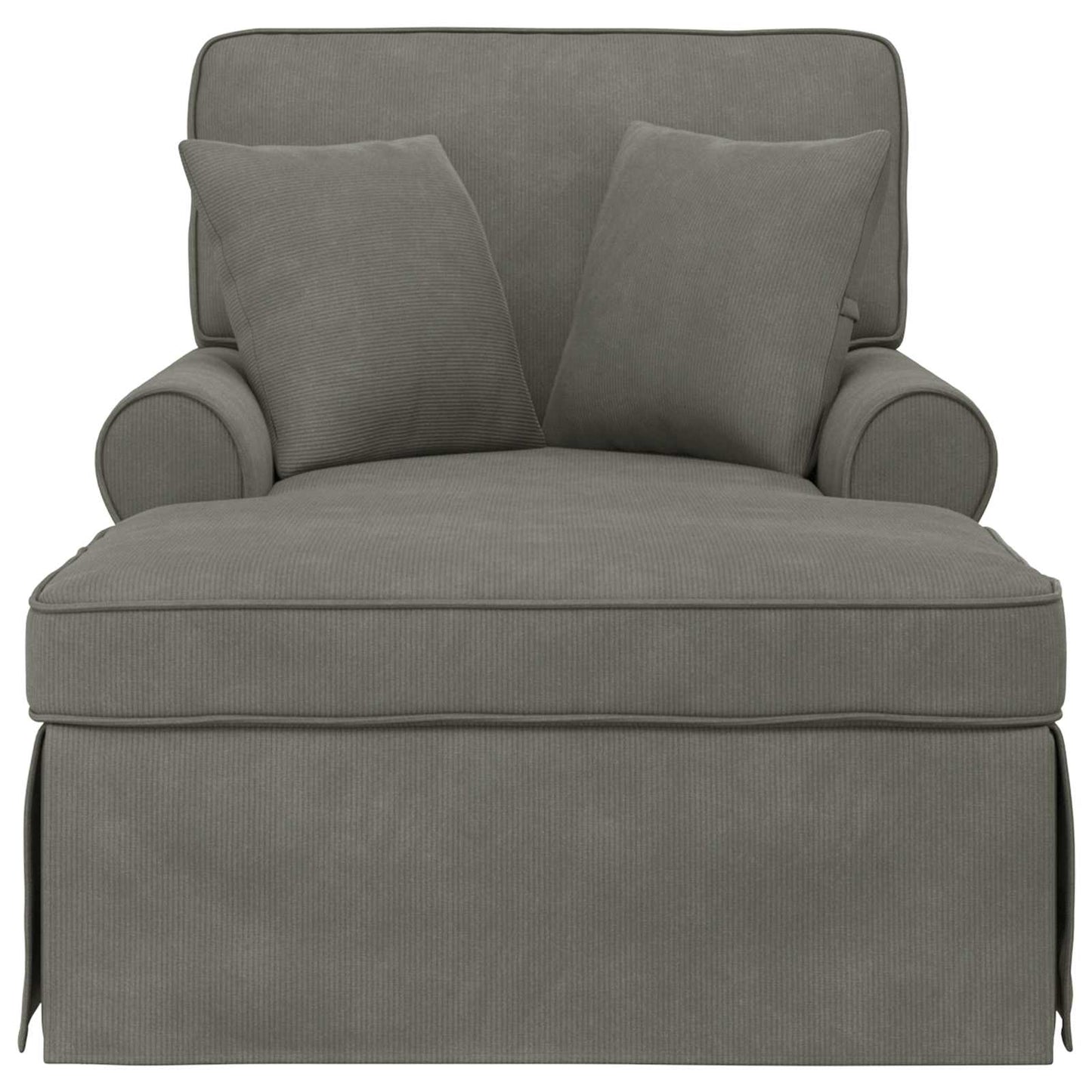 Chaise Lounge mit Rock 3 Stk. Hellgrau Cordstoff