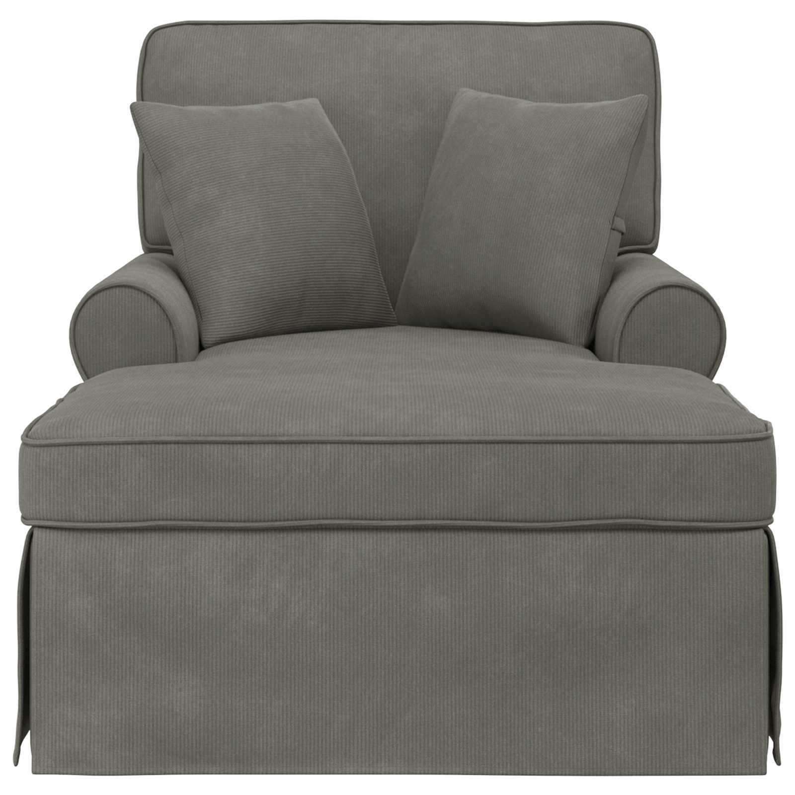 Chaise Lounge mit Rock 3 Stk. Hellgrau Cordstoff