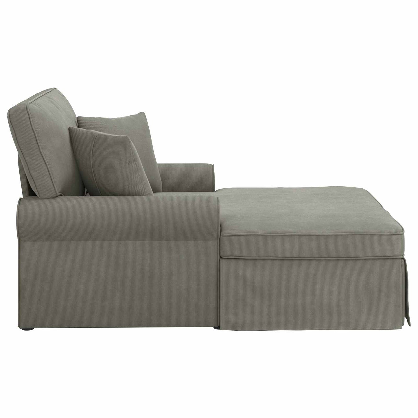 Chaise Lounge mit Rock 3 stk. Hellgrau Cordstoff