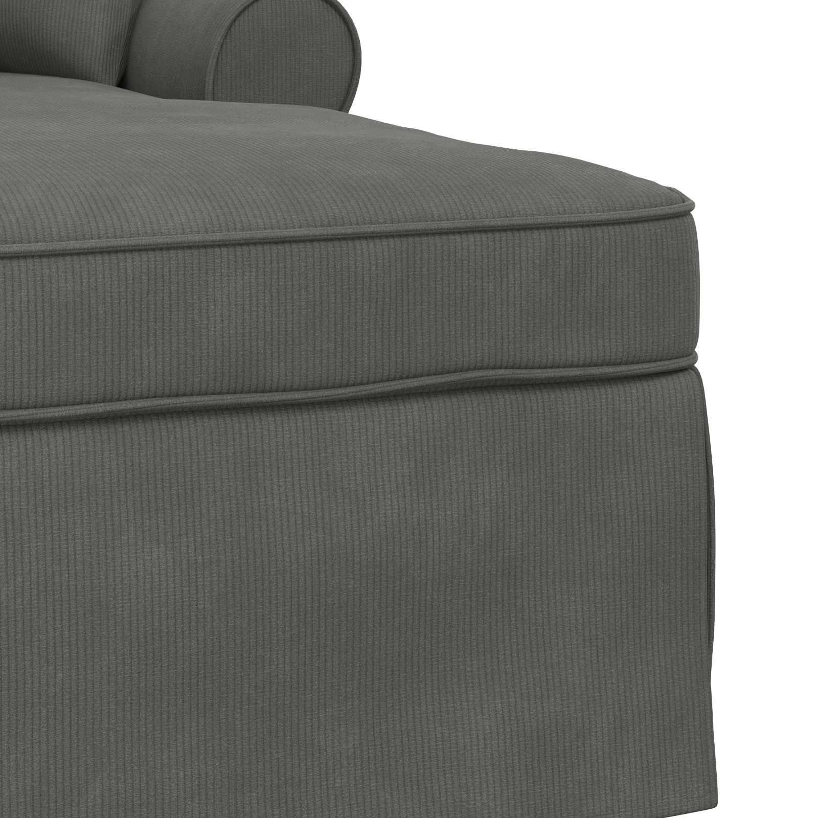 Chaise Lounge mit Rock 3 stk. Dunkelgrau Cordstoff