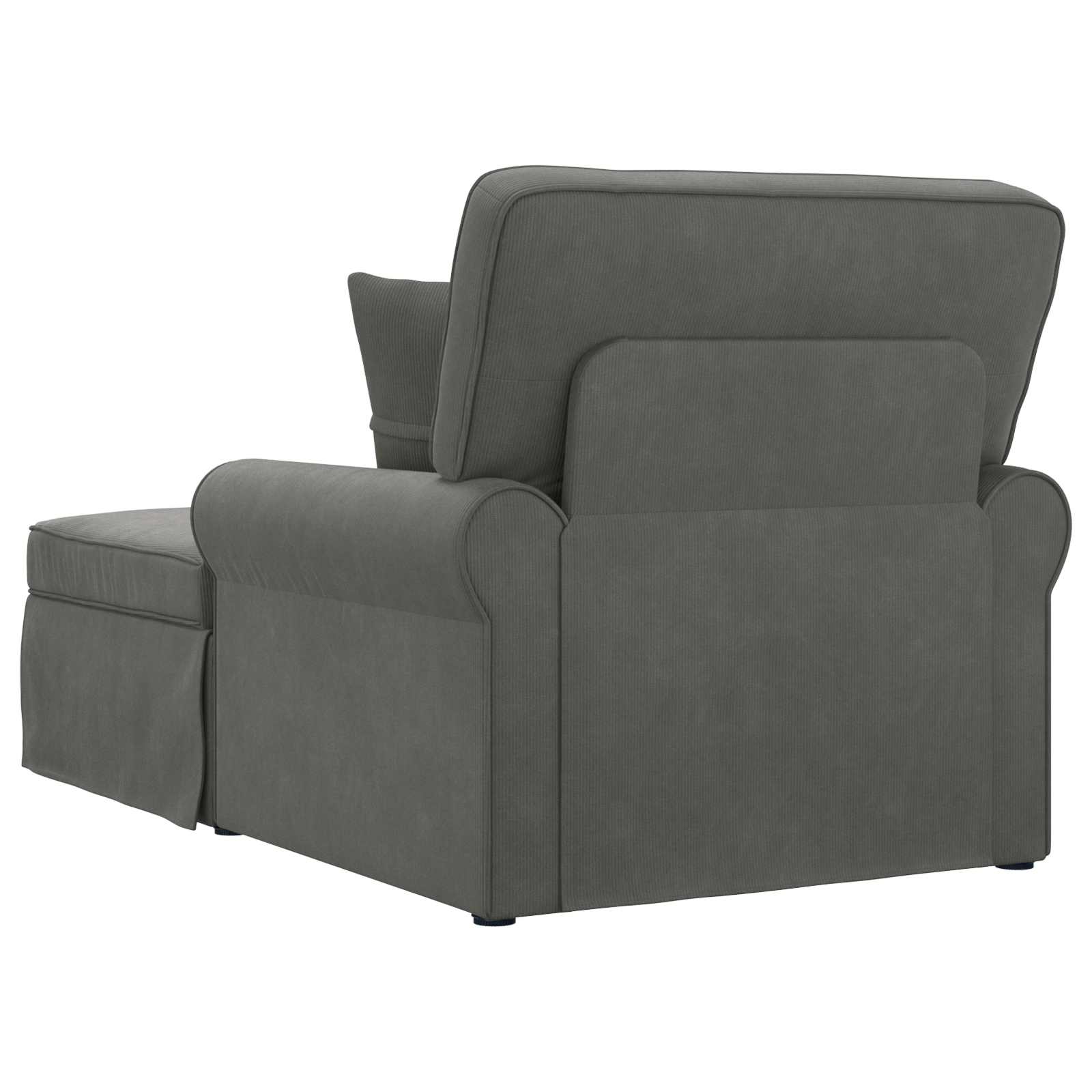 Chaise Lounge mit Rock 3 Stk. Dunkelgrau Cordstoff