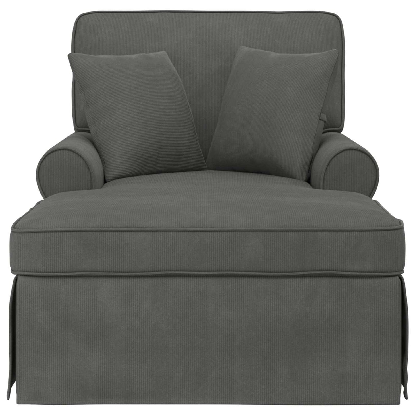 Chaise Lounge mit Rock 3 Stk. Dunkelgrau Cordstoff