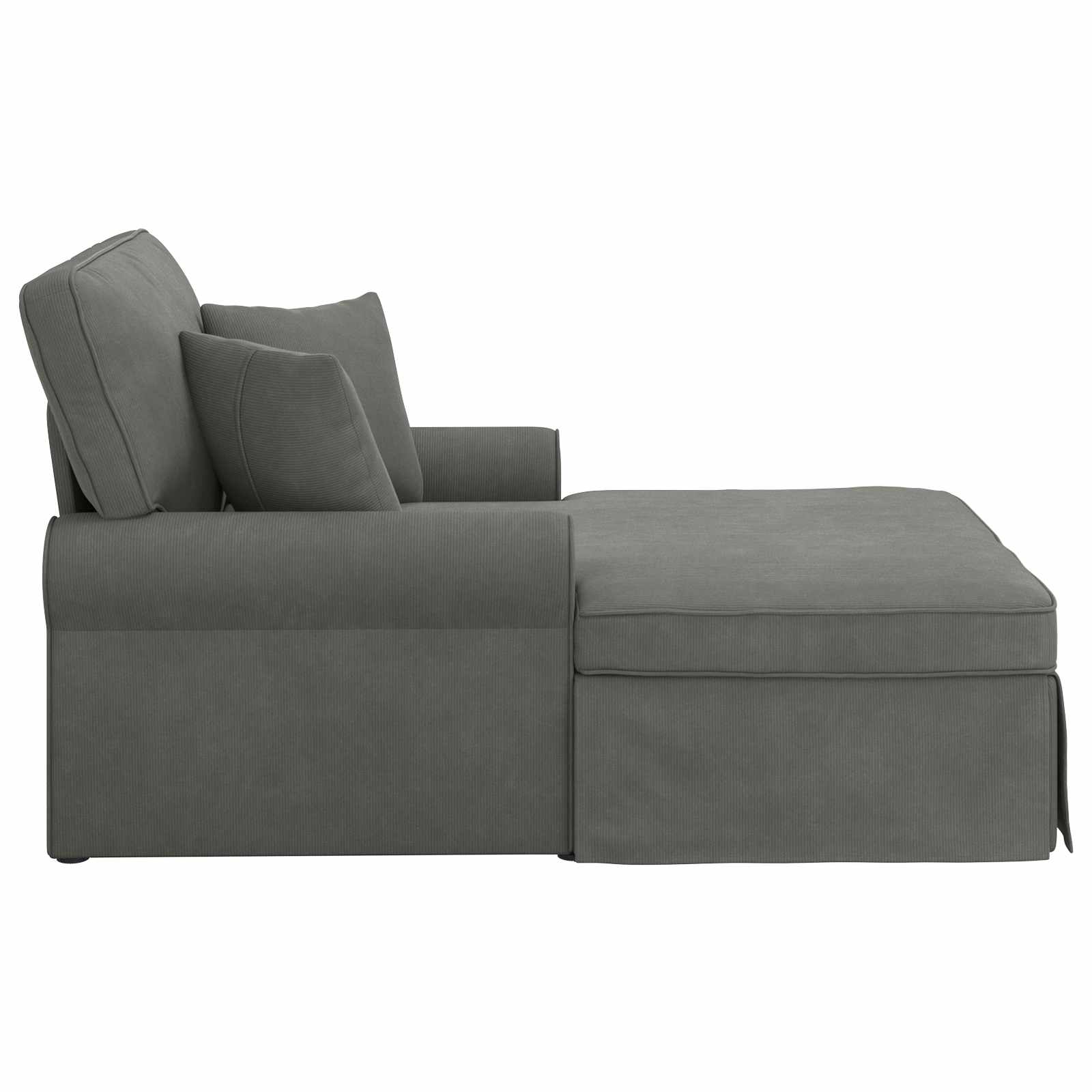 Chaise Lounge mit Rock 3 Stk. Dunkelgrau Cordstoff