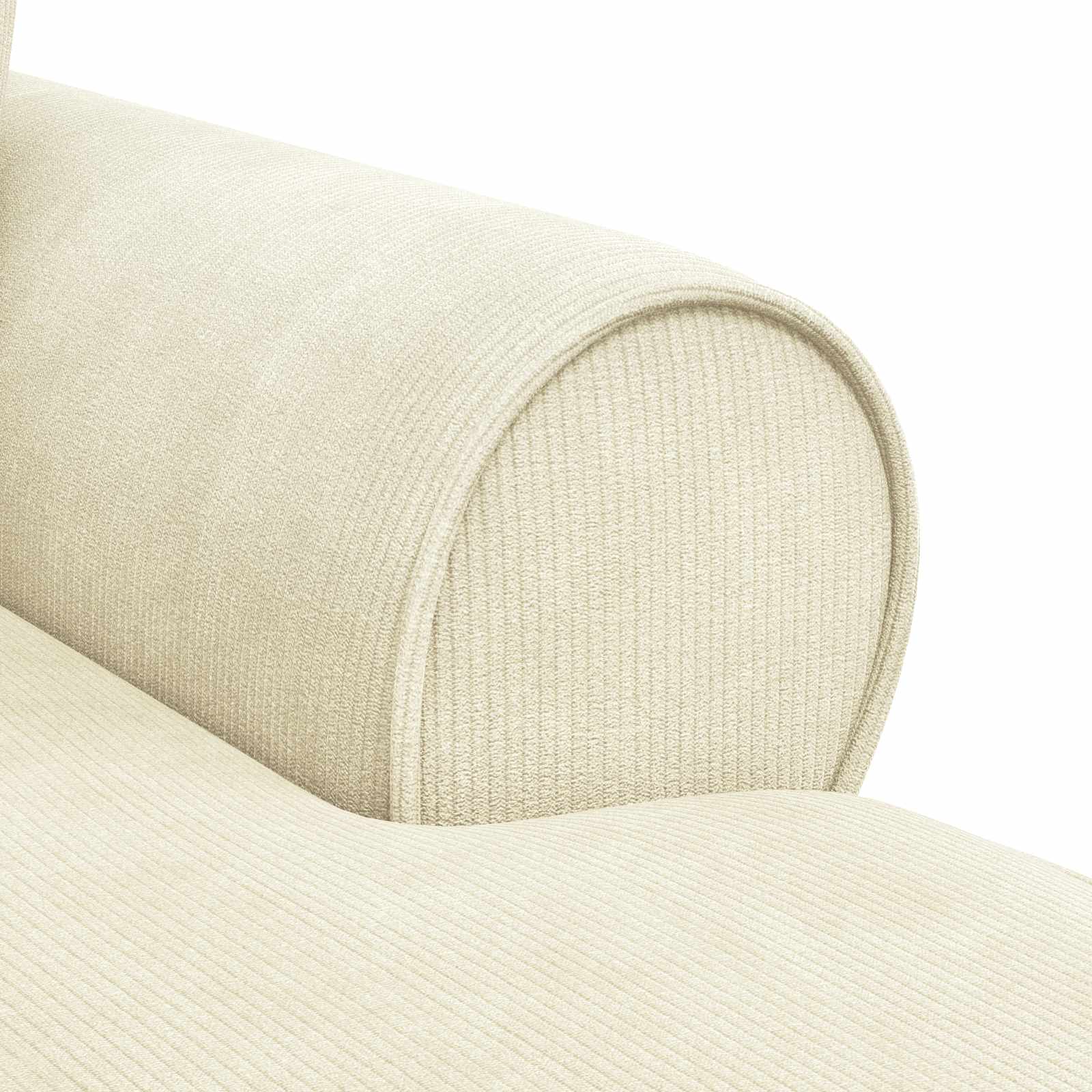 Chaise Lounge mit Rock 3 Stk. Creme Cordstoff 91 x 157 x 91 cm
