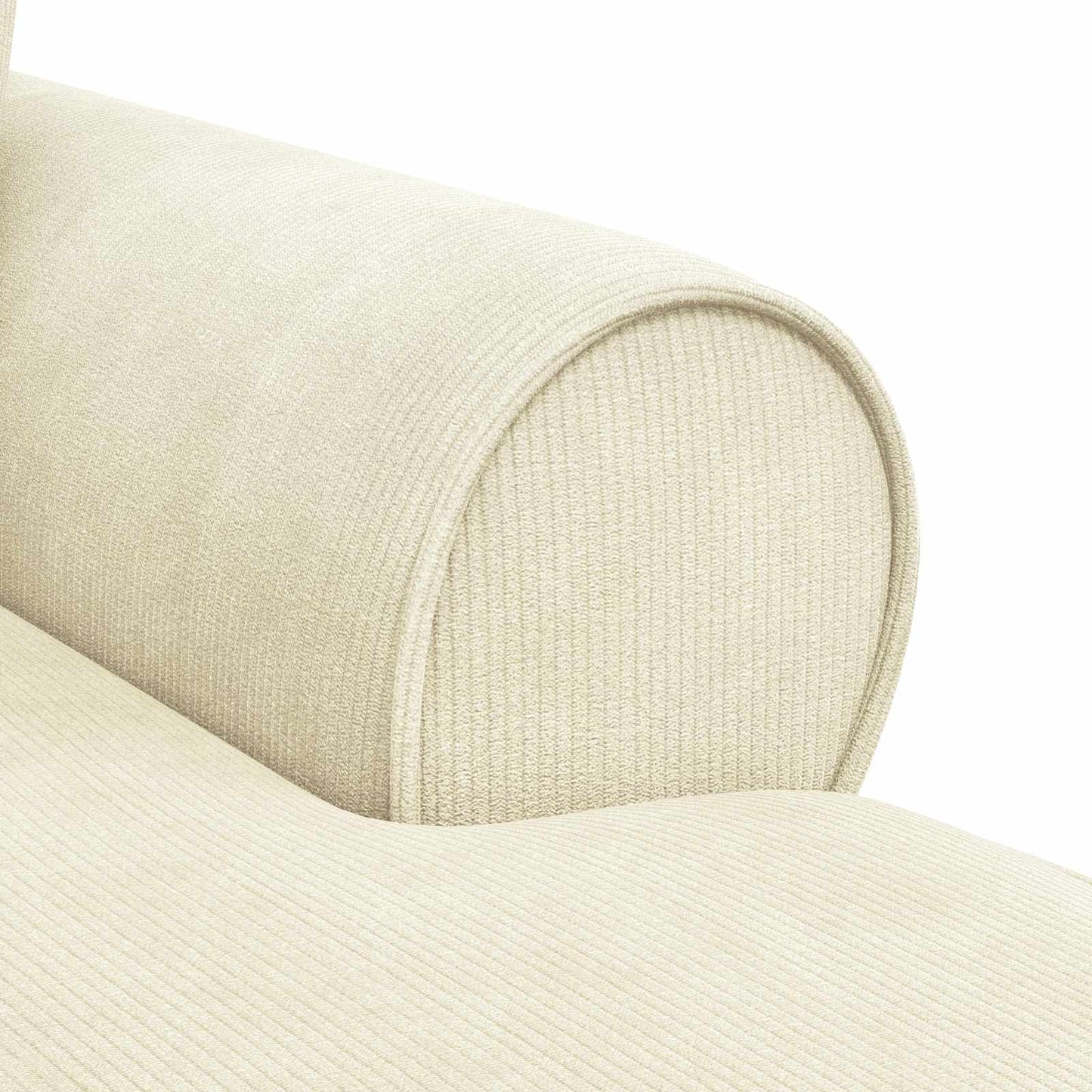 Chaise Lounge mit Rock 3 stk. Creme Cordstoff 91 x 157 x 91 cm