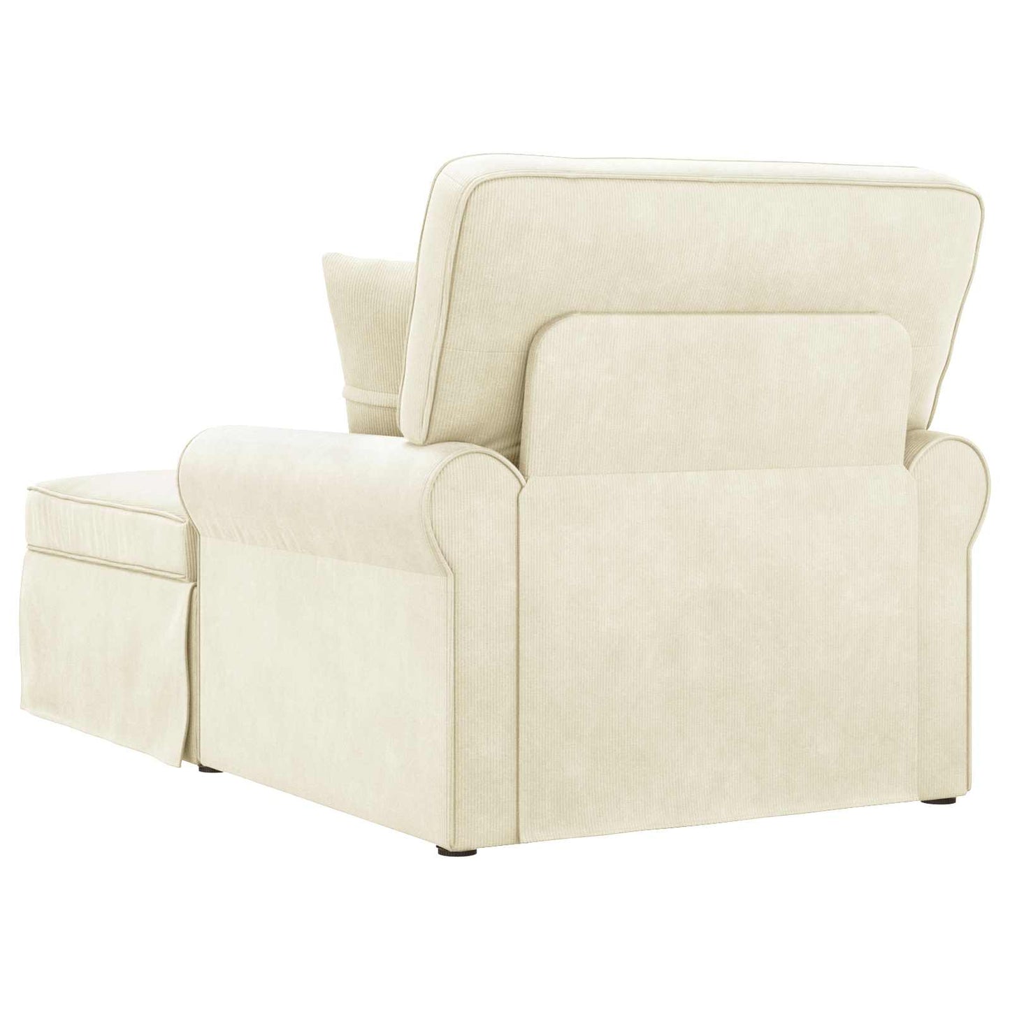 Chaise Lounge mit Rock 3 stk. Creme Cordstoff 91 x 157 x 91 cm