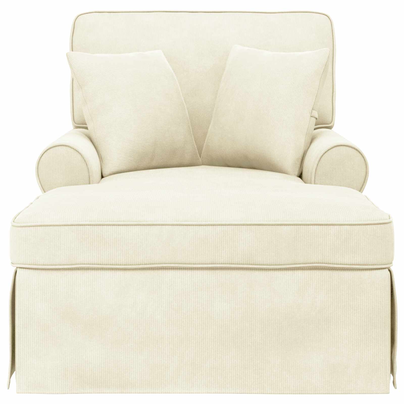 Chaise Lounge mit Rock 3 stk. Creme Cordstoff 91 x 157 x 91 cm