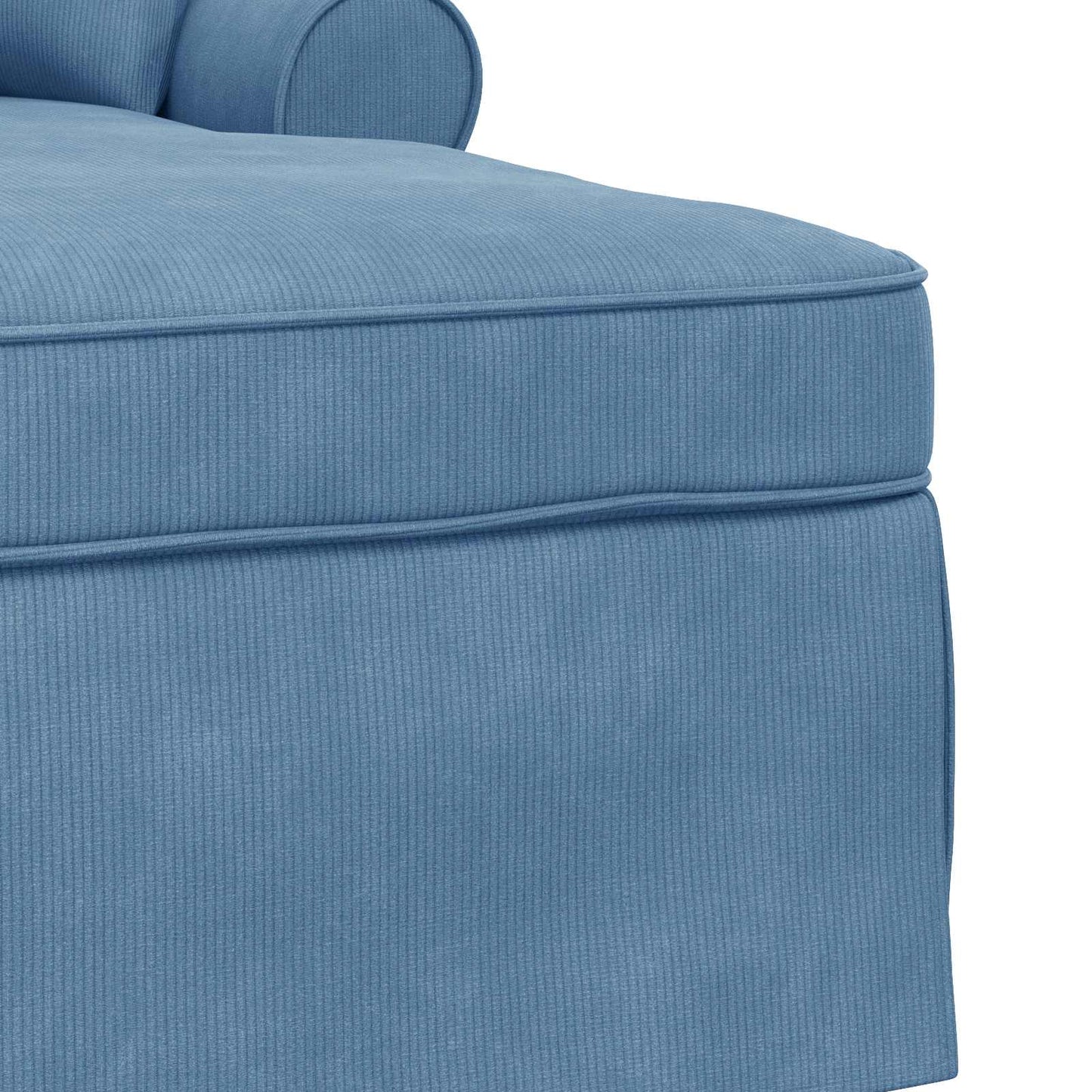 Chaise Lounge mit Rock 3 stk. Blau Cordstoff 91 x 157 x 91 cm