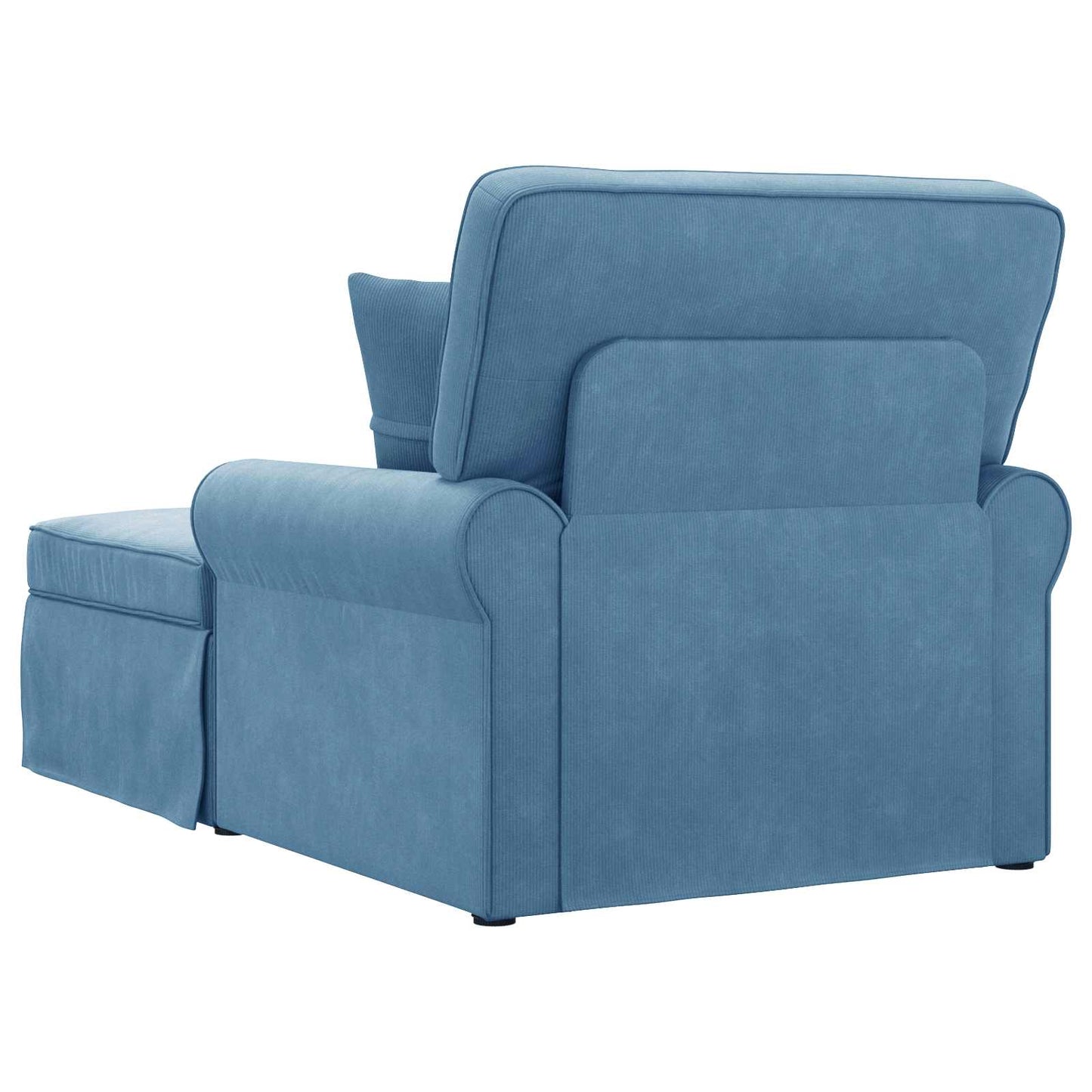 Chaise Lounge mit Rock 3 Stk. Blau Cordstoff 91 x 157 x 91 cm