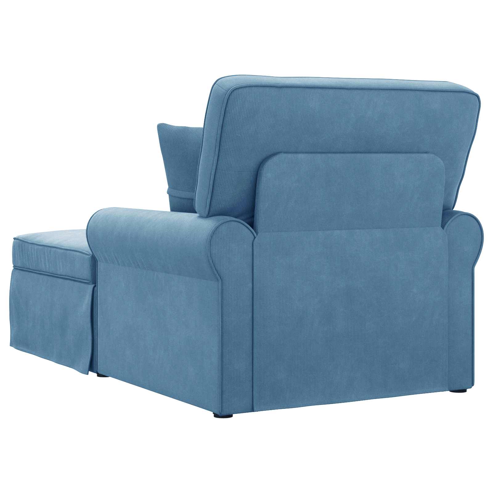 Chaise Lounge mit Rock 3 Stk. Blau Cordstoff 91 x 157 x 91 cm