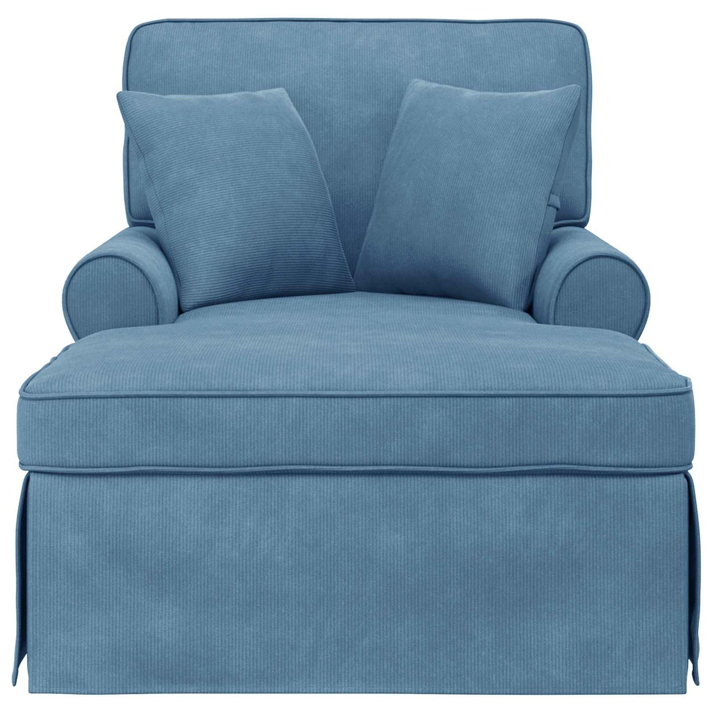 Chaise Lounge mit Rock 3 Stk. Blau Cordstoff 91 x 157 x 91 cm