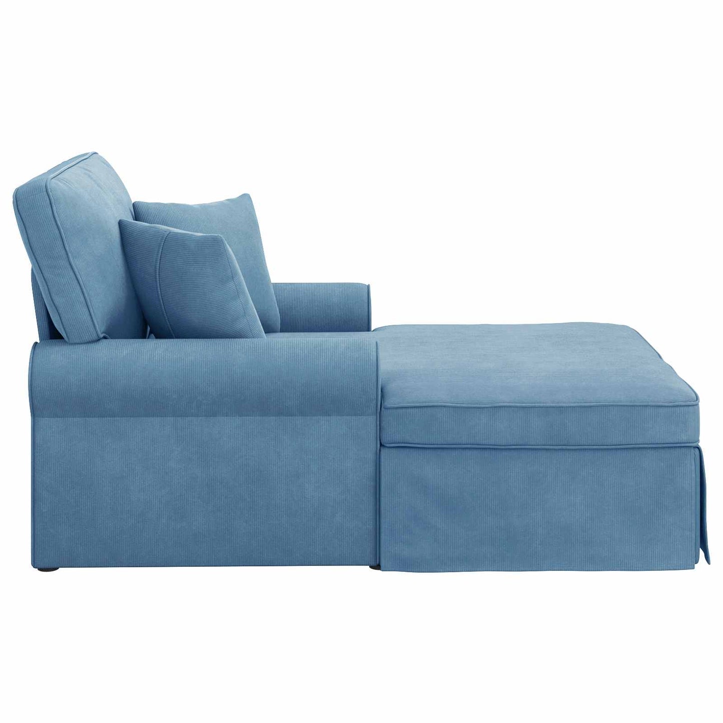 Chaise Lounge mit Rock 3 Stk. Blau Cordstoff 91 x 157 x 91 cm