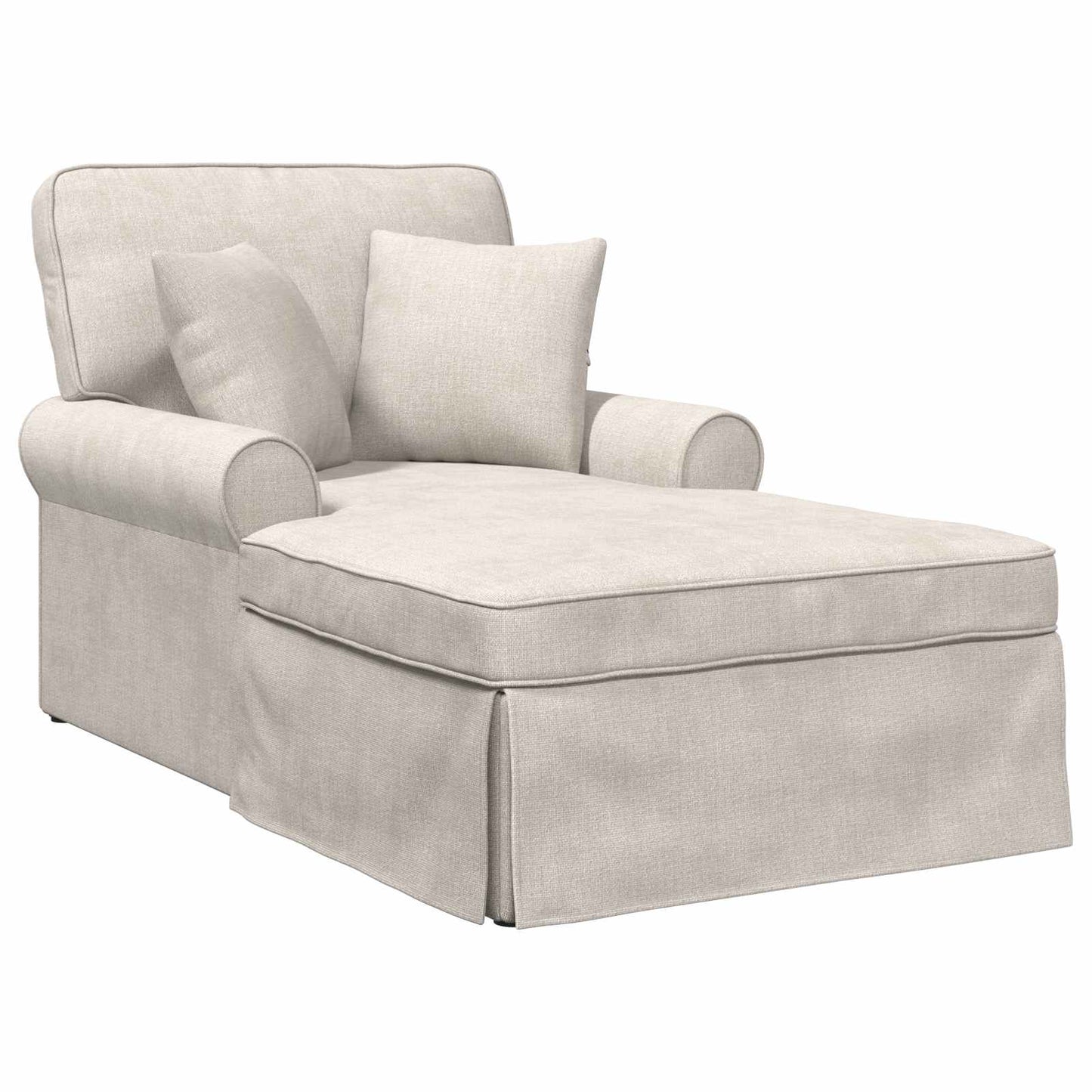 Chaise Lounge mit Rock mit Kissen Creme 157 x 91 x 91 cm ARES