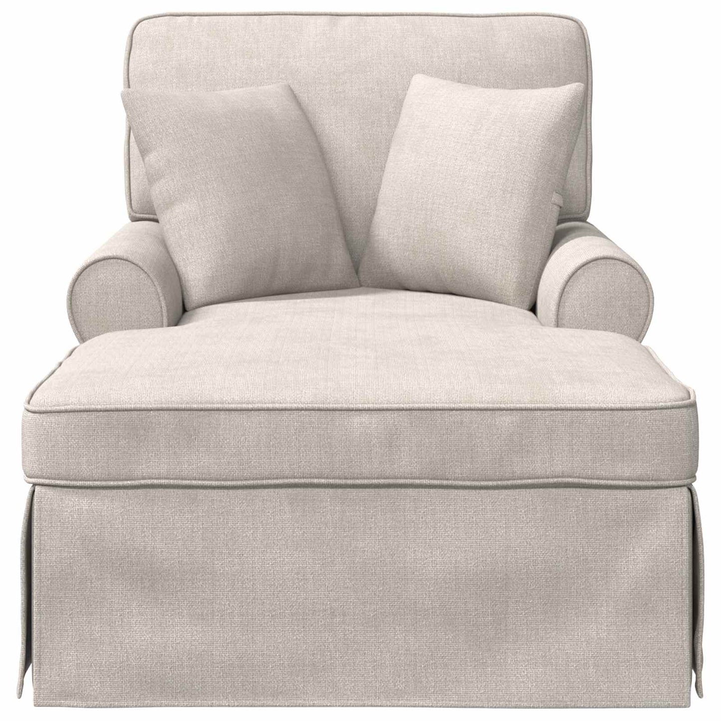Chaise Lounge mit Rock mit Kissen Creme 157 x 91 x 91 cm ARES