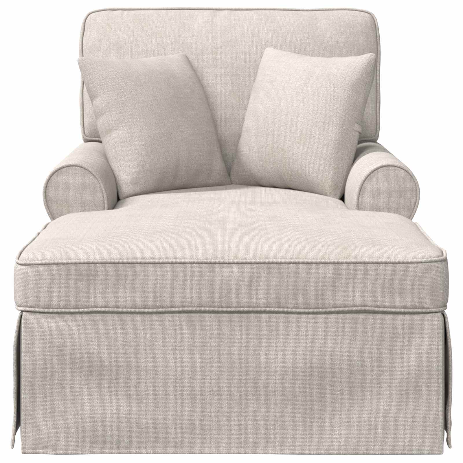 Chaise Lounge mit Rock mit Kissen Creme 157 x 91 x 91 cm ARES