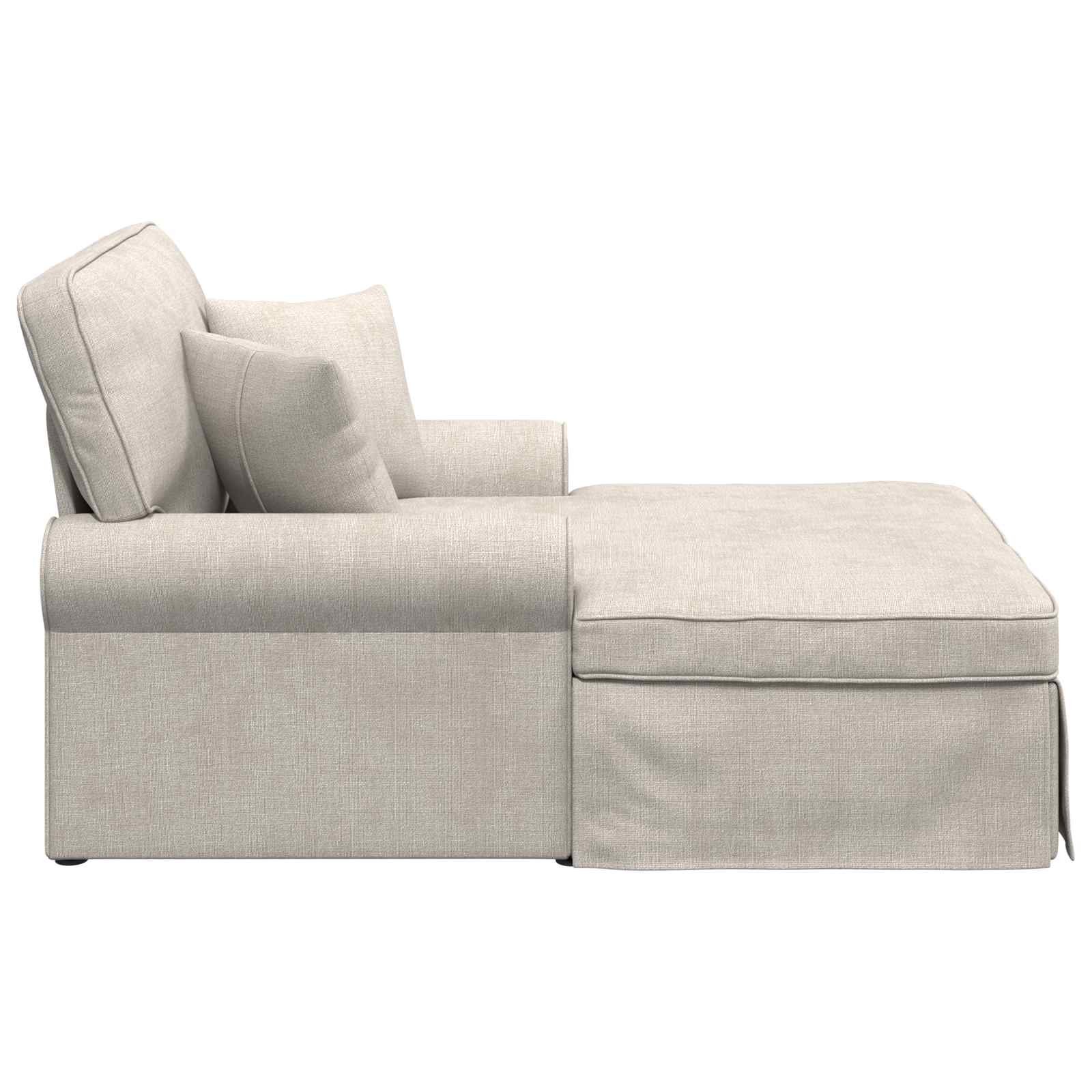 Chaise Lounge mit Rock mit Kissen Creme 157 x 91 x 91 cm ARES