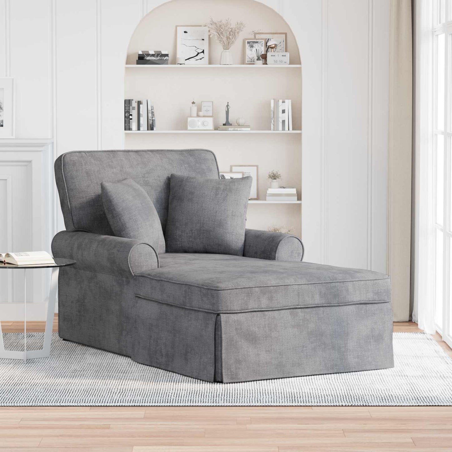 Chaise Lounge mit Rock Hellgrau 157 x 91 x 91 cm ARES