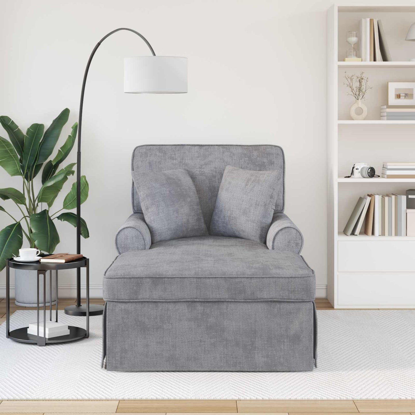 Chaise Lounge mit Rock Hellgrau 157 x 91 x 91 cm ARES