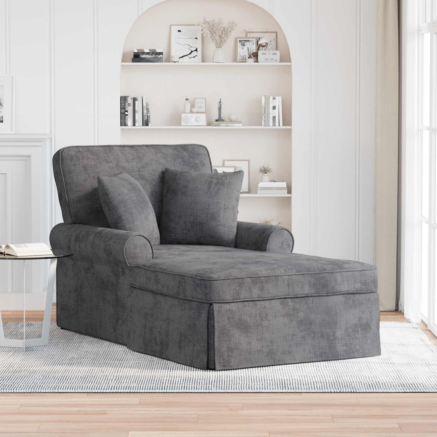 Chaise Lounge mit Rock Dunkelgrau 157 x 91 x 91 cm ARES