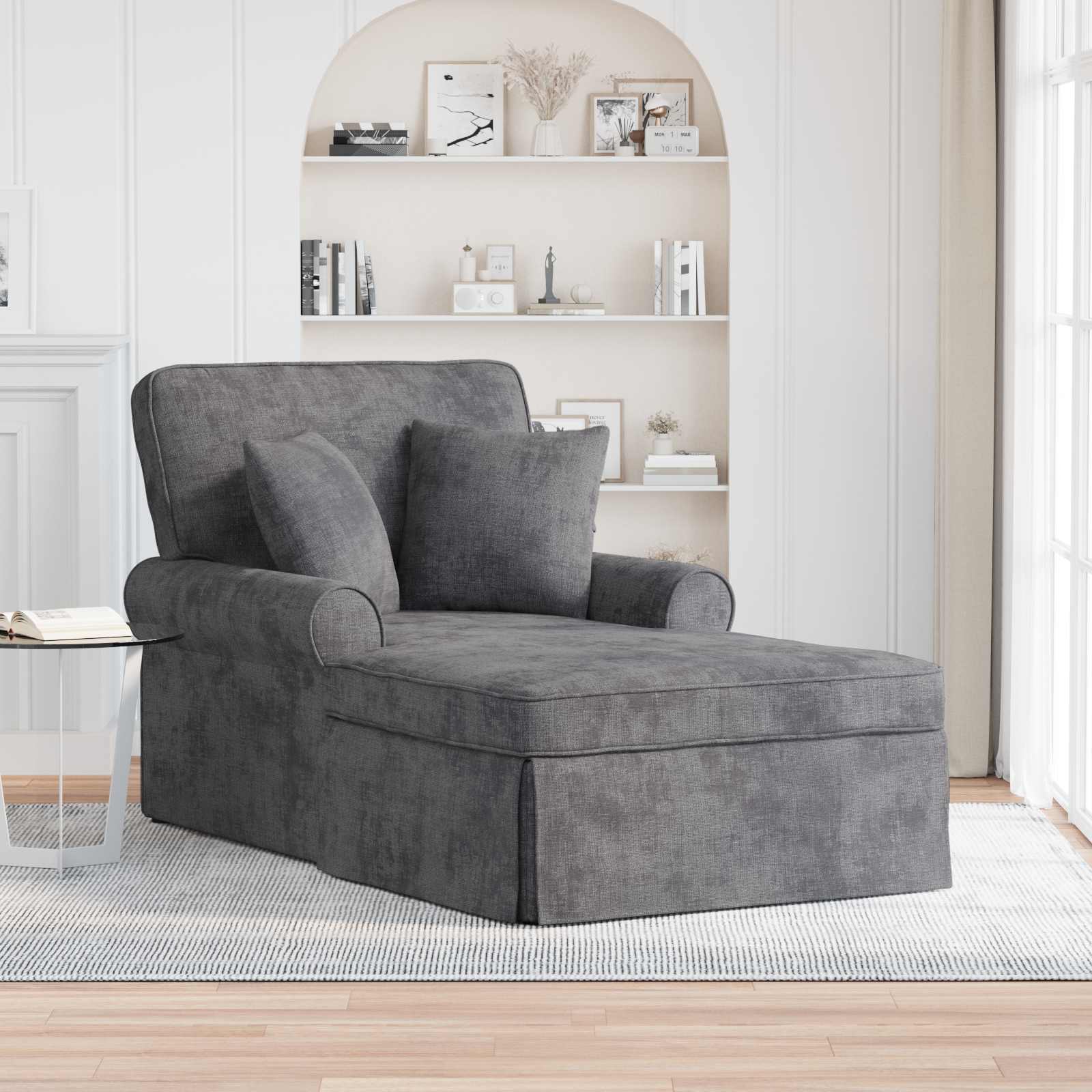 Chaise Lounge mit Rock Dunkelgrau 157 x 91 x 91 cm ARES