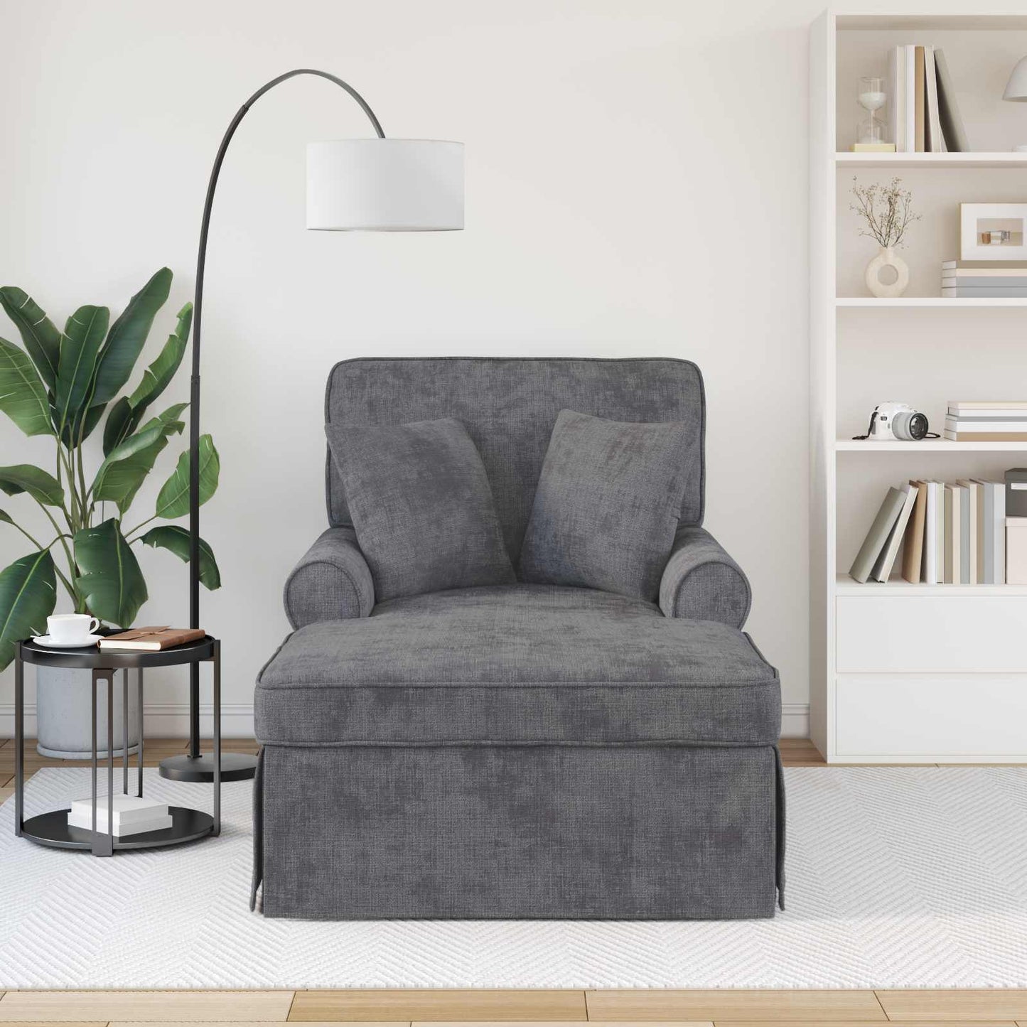 Chaise Lounge mit Rock Dunkelgrau 157 x 91 x 91 cm ARES