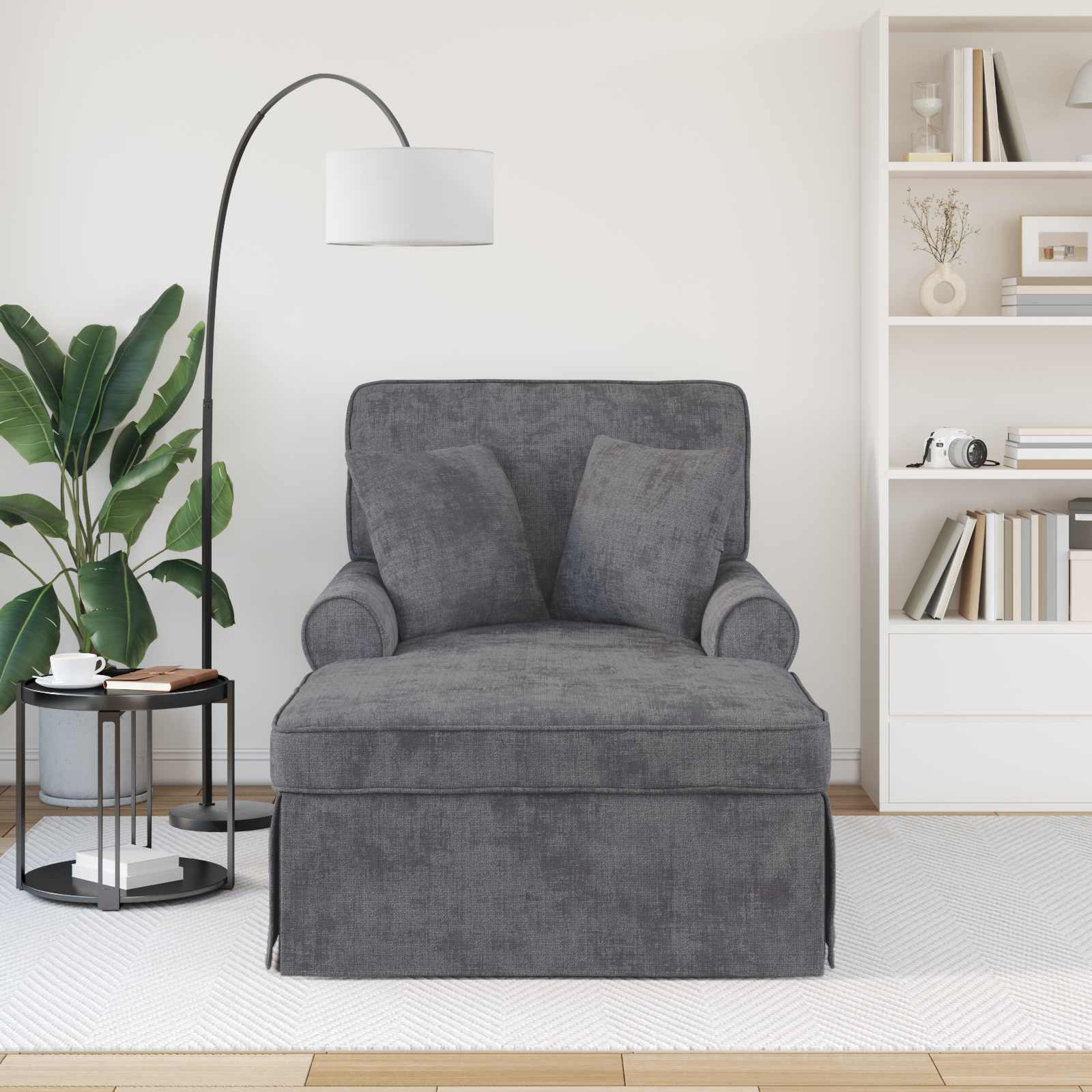 Chaise Lounge mit Rock Dunkelgrau 157 x 91 x 91 cm ARES