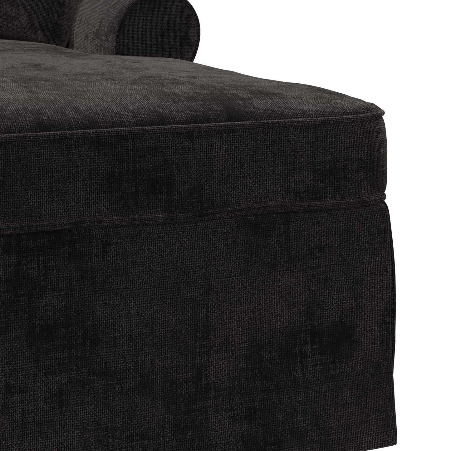 Chaise Lounge mit Rock mit Kissen Schwarz 157 x 91 x 91 cm ARES