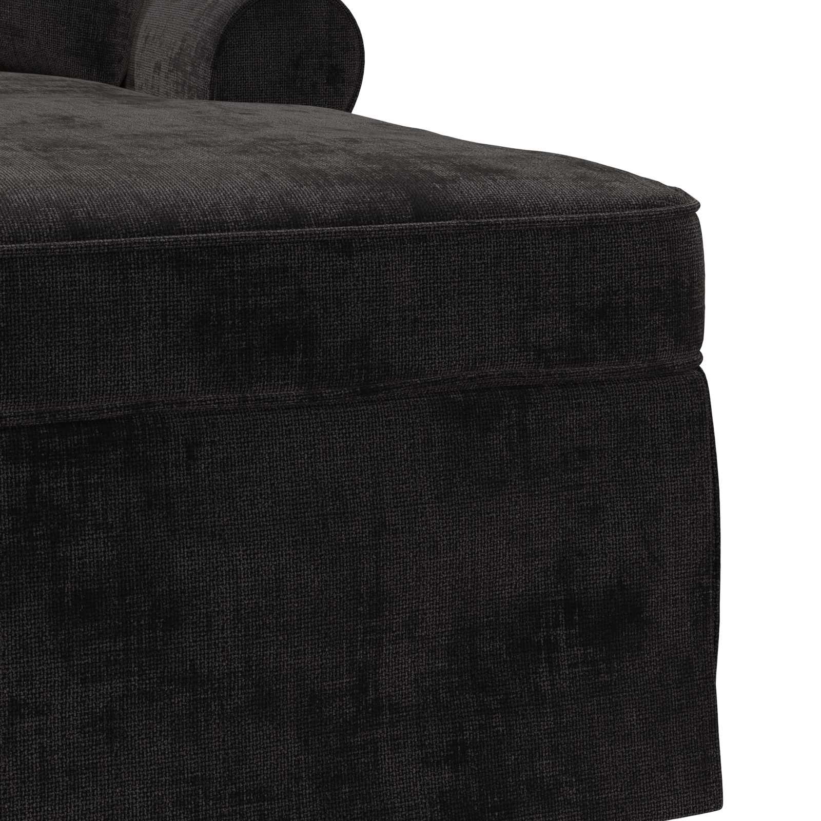 Chaise Lounge mit Rock mit Kissen Schwarz 157 x 91 x 91 cm ARES