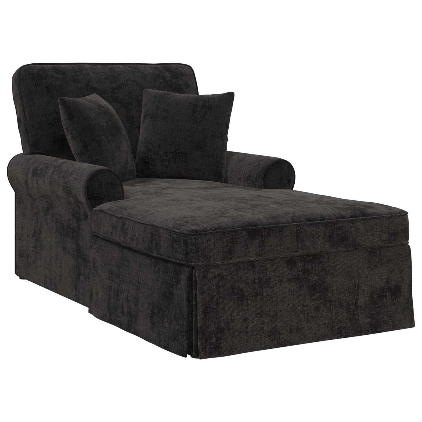 Chaise Lounge mit Rock mit Kissen Schwarz 157 x 91 x 91 cm ARES