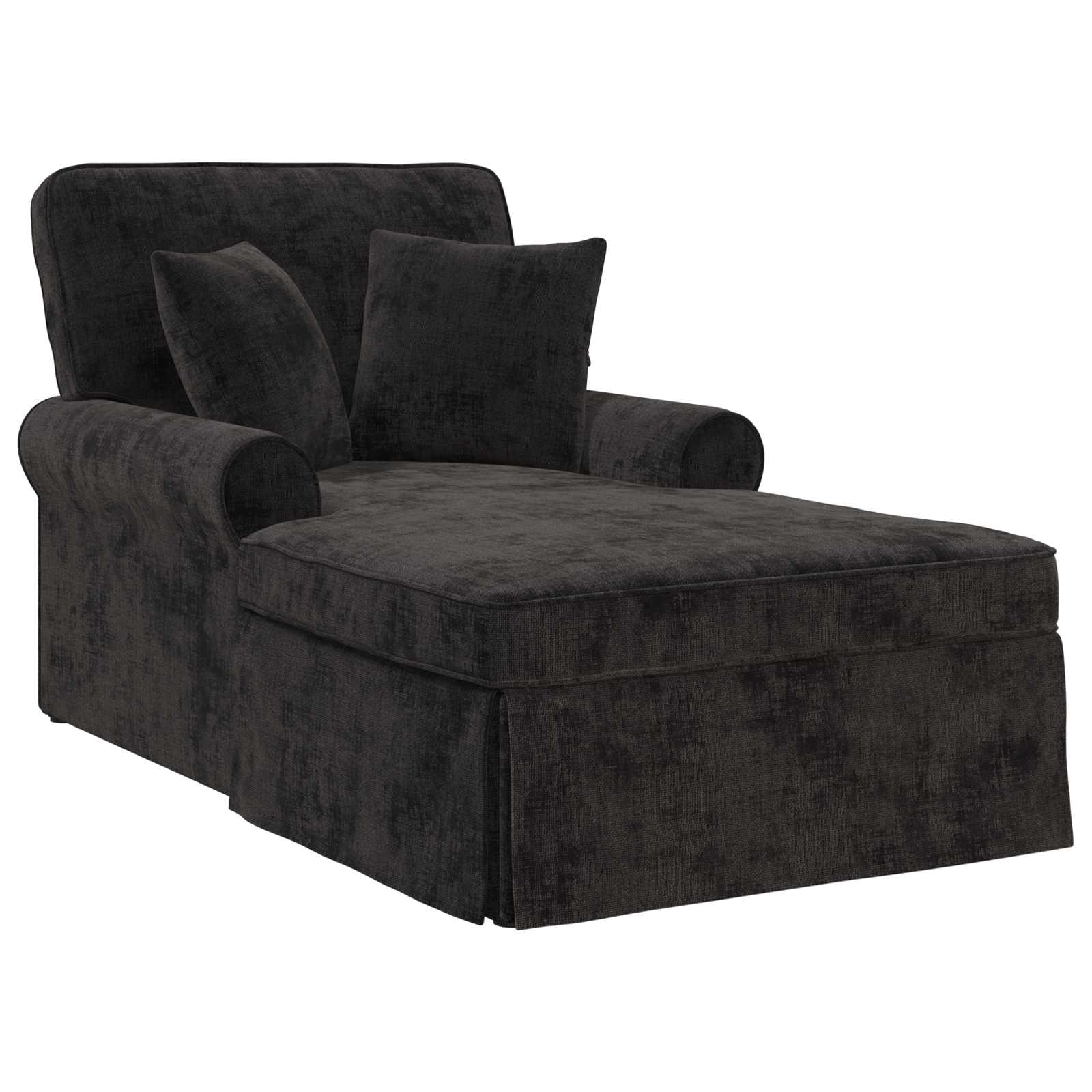 Chaise Lounge mit Rock mit Kissen Schwarz 157 x 91 x 91 cm ARES