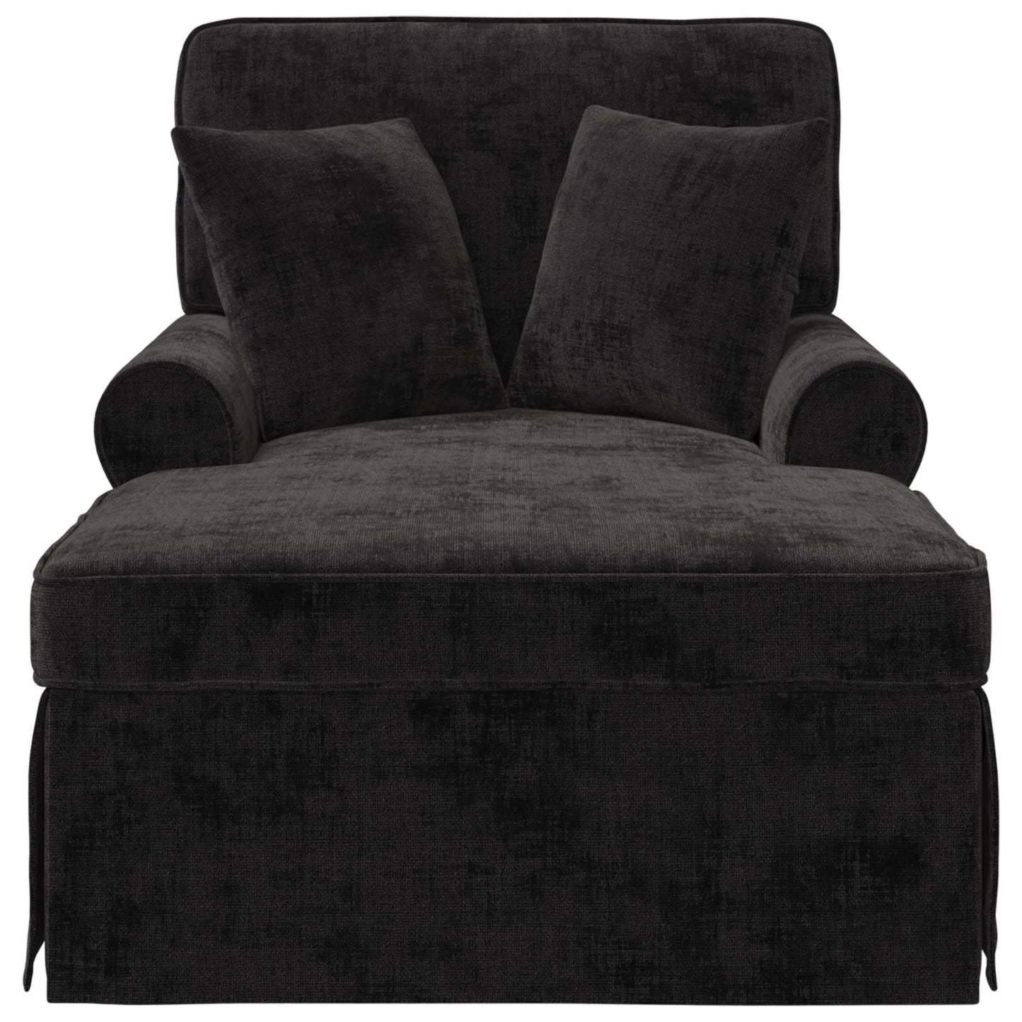 Chaise Lounge mit Rock mit Kissen Schwarz 157 x 91 x 91 cm ARES