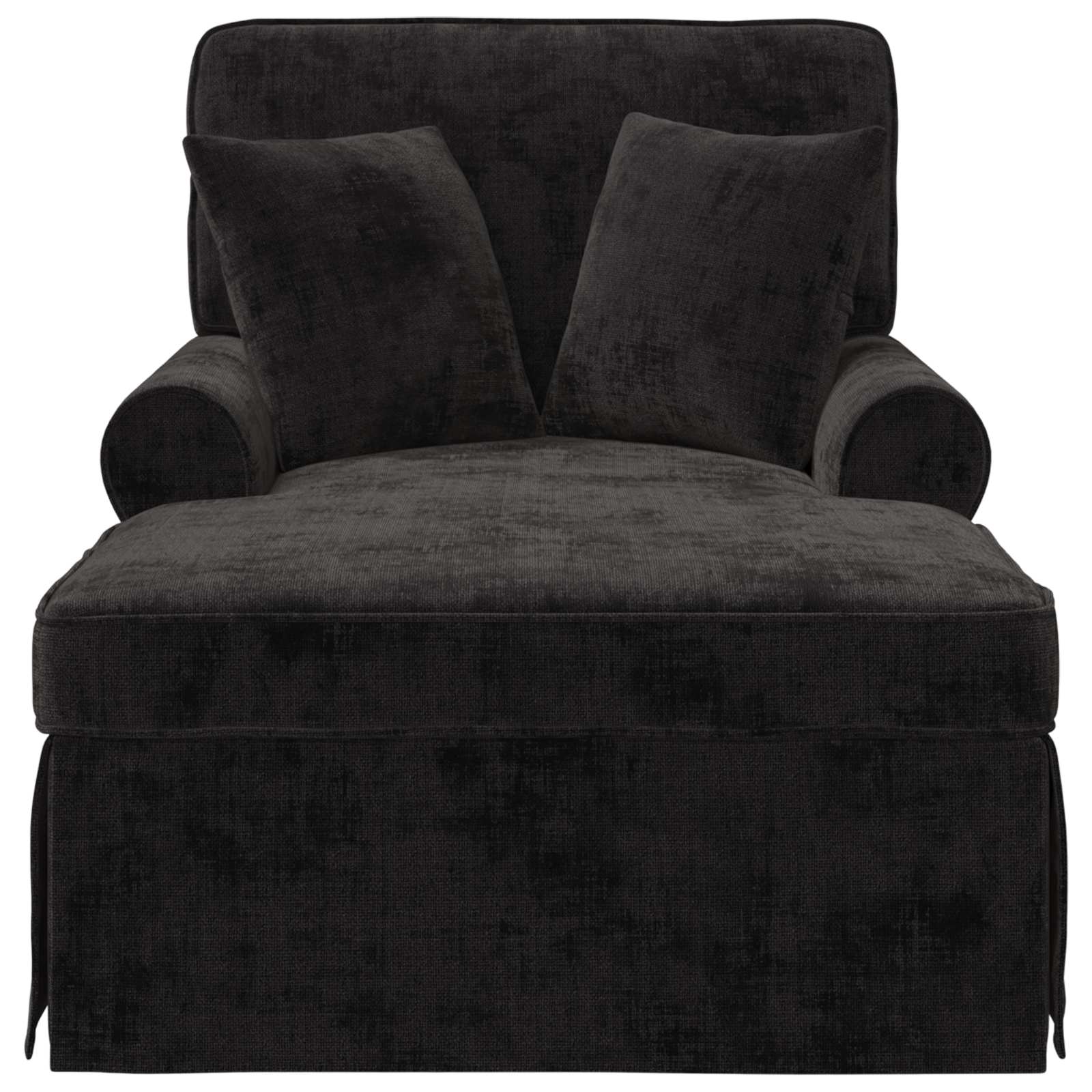 Chaise Lounge mit Rock mit Kissen Schwarz 157 x 91 x 91 cm ARES
